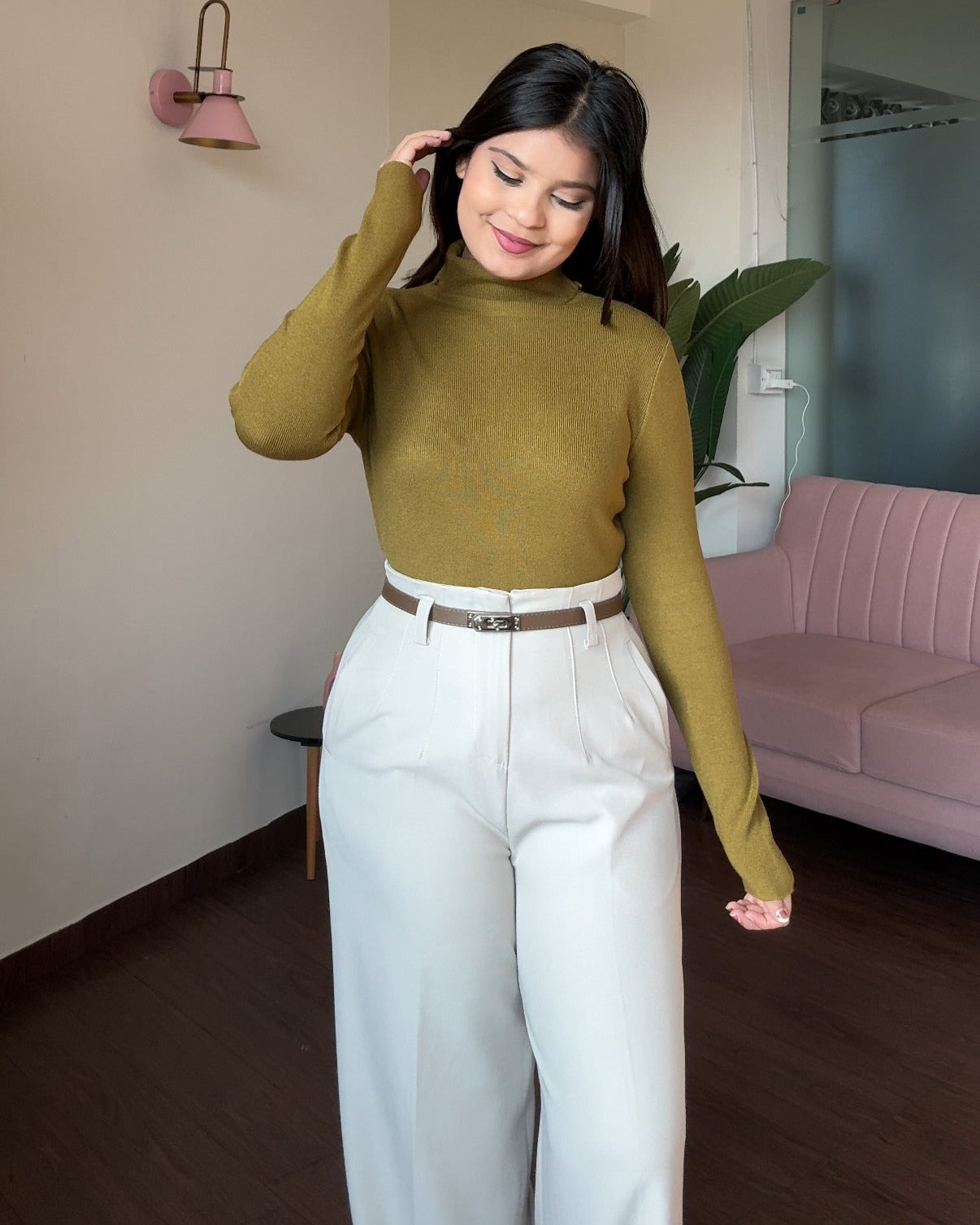 Ribbed Classic Turtleneck Top