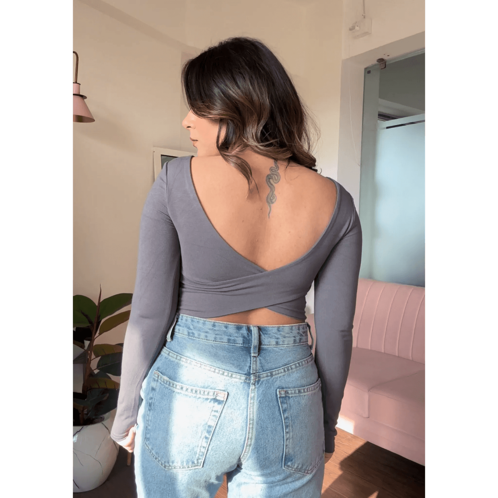 Padded Full Sleeve Back Cross Tee