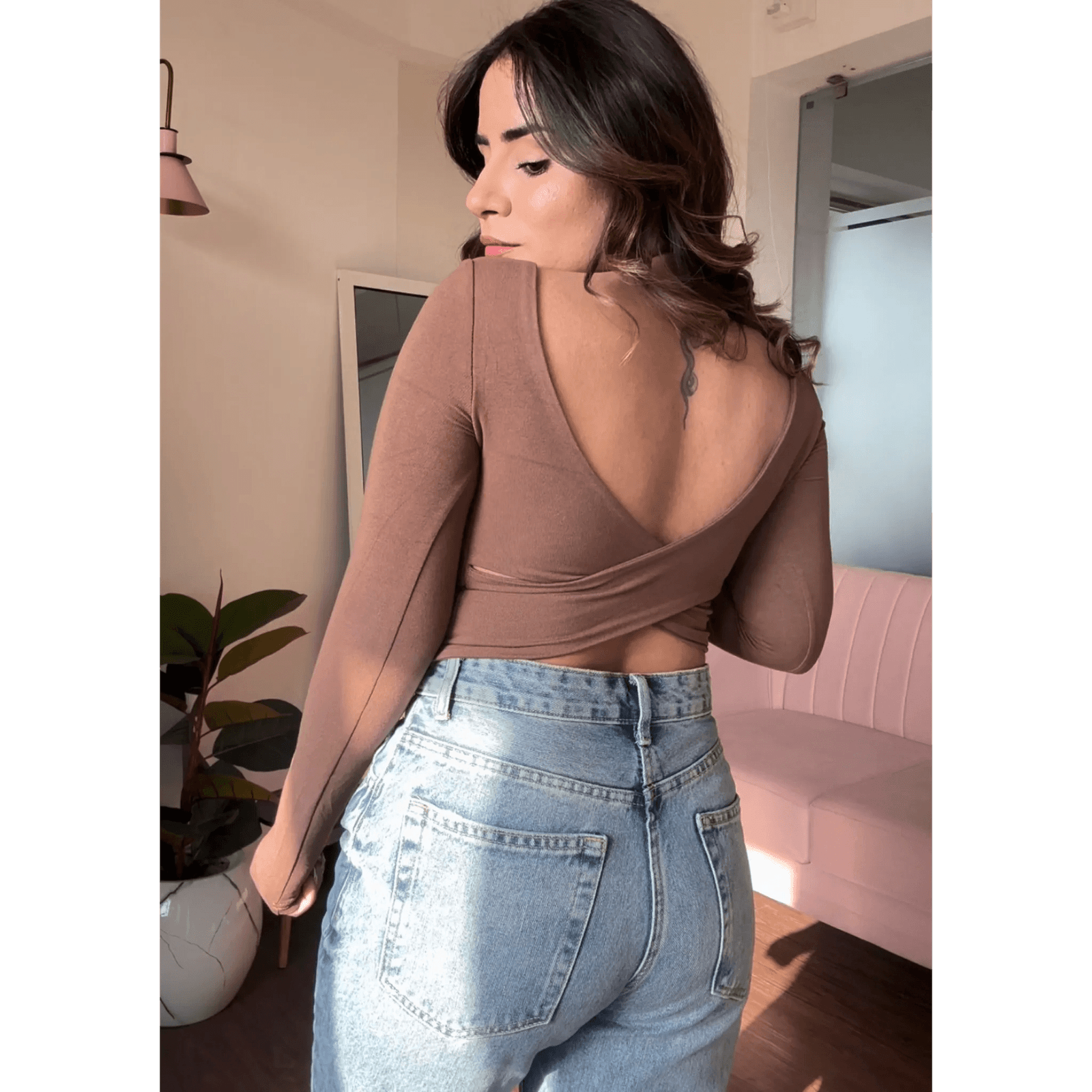 Padded Full Sleeve Back Cross Tee