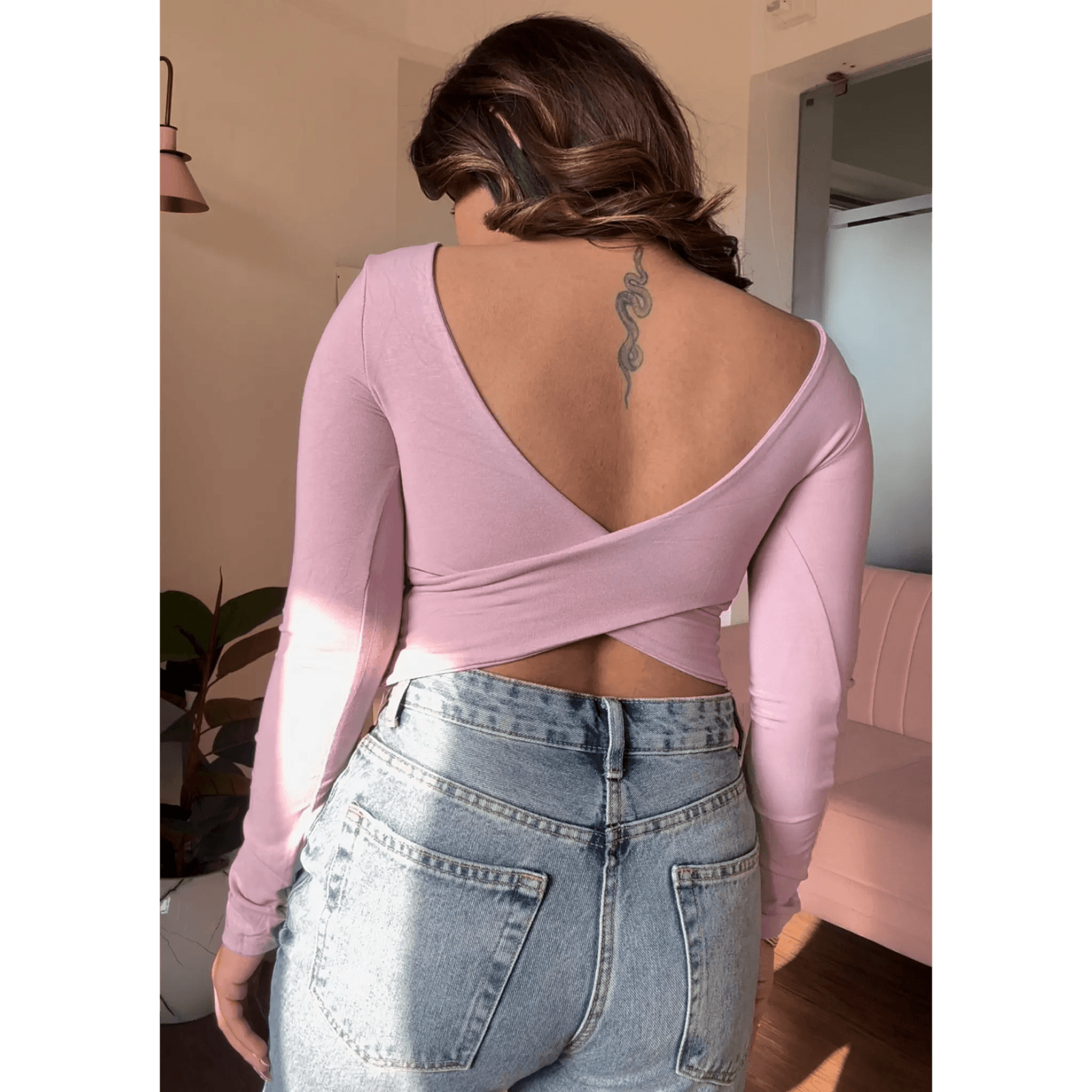 Padded Full Sleeve Back Cross Tee