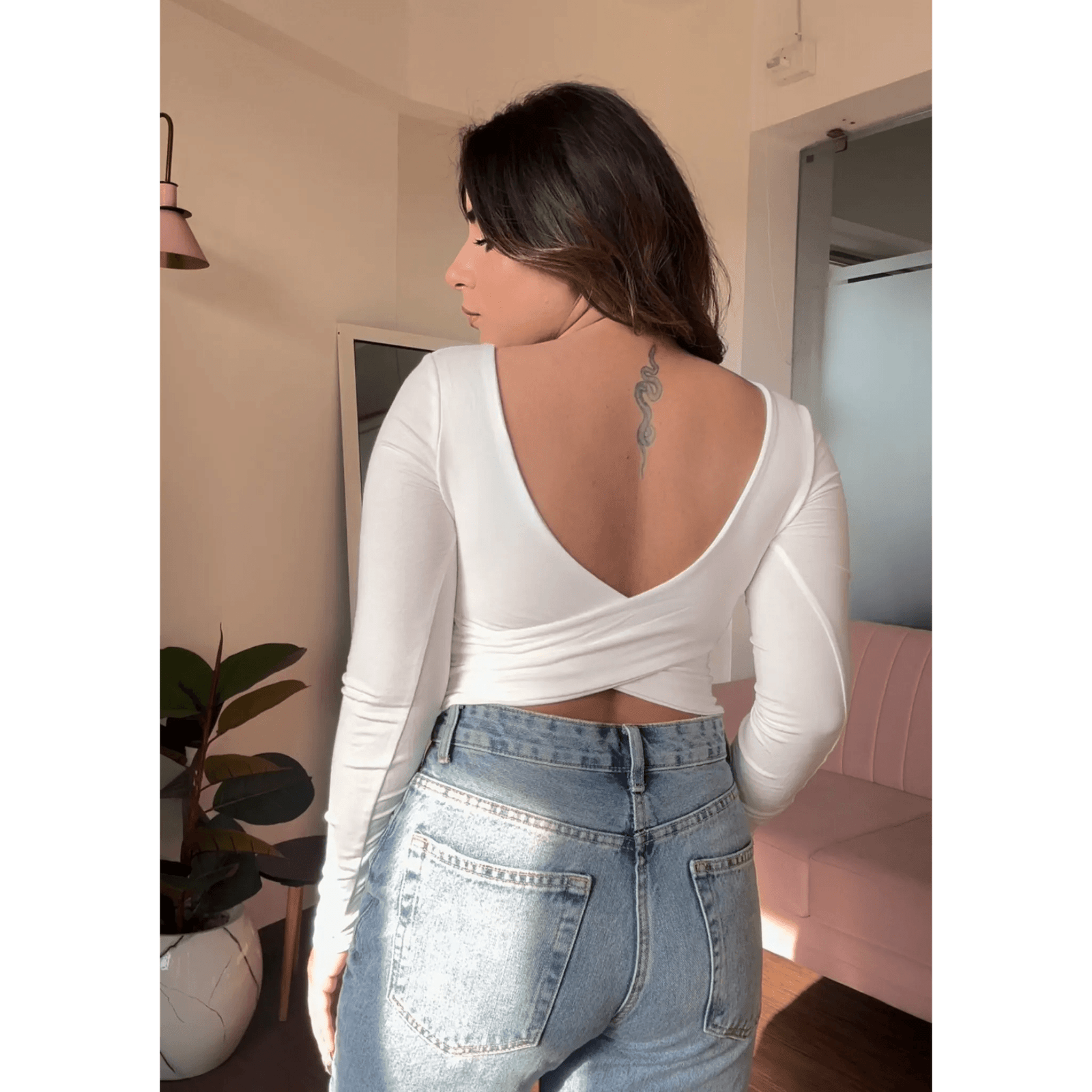 Padded Full Sleeve Back Cross Tee