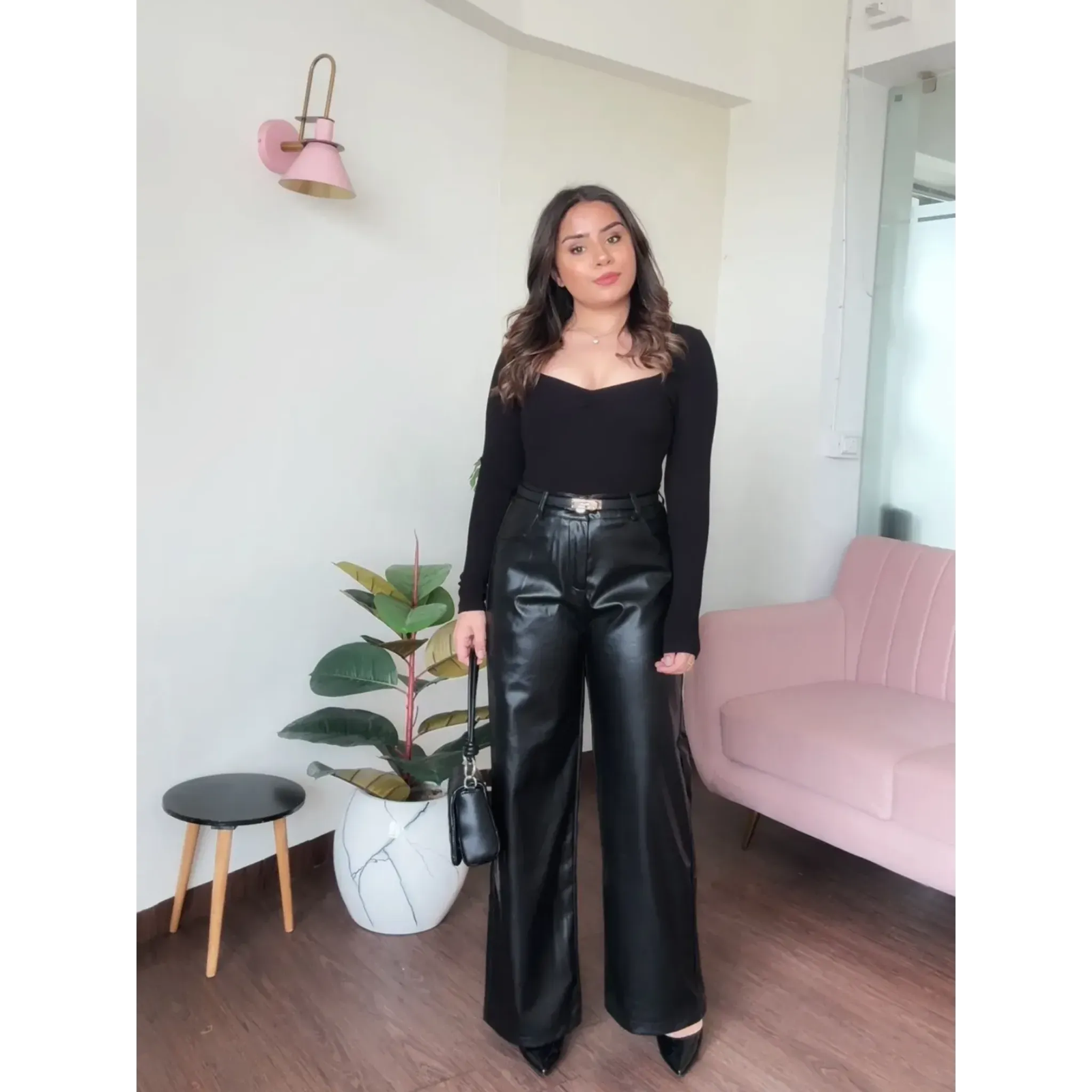 Leather Wide Leg Pants