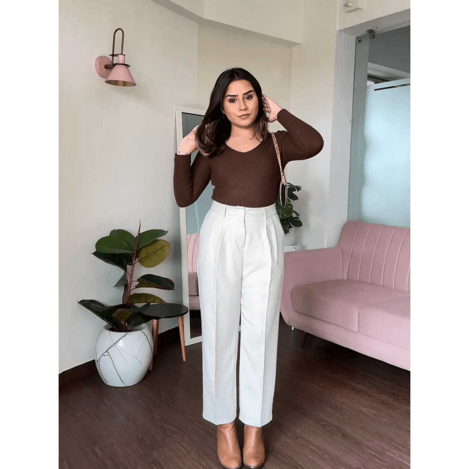 High-Waisted Cigarette Fit Pant