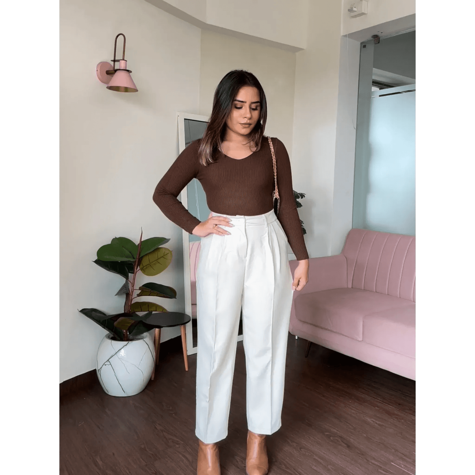 High-Waisted Cigarette Fit Pant