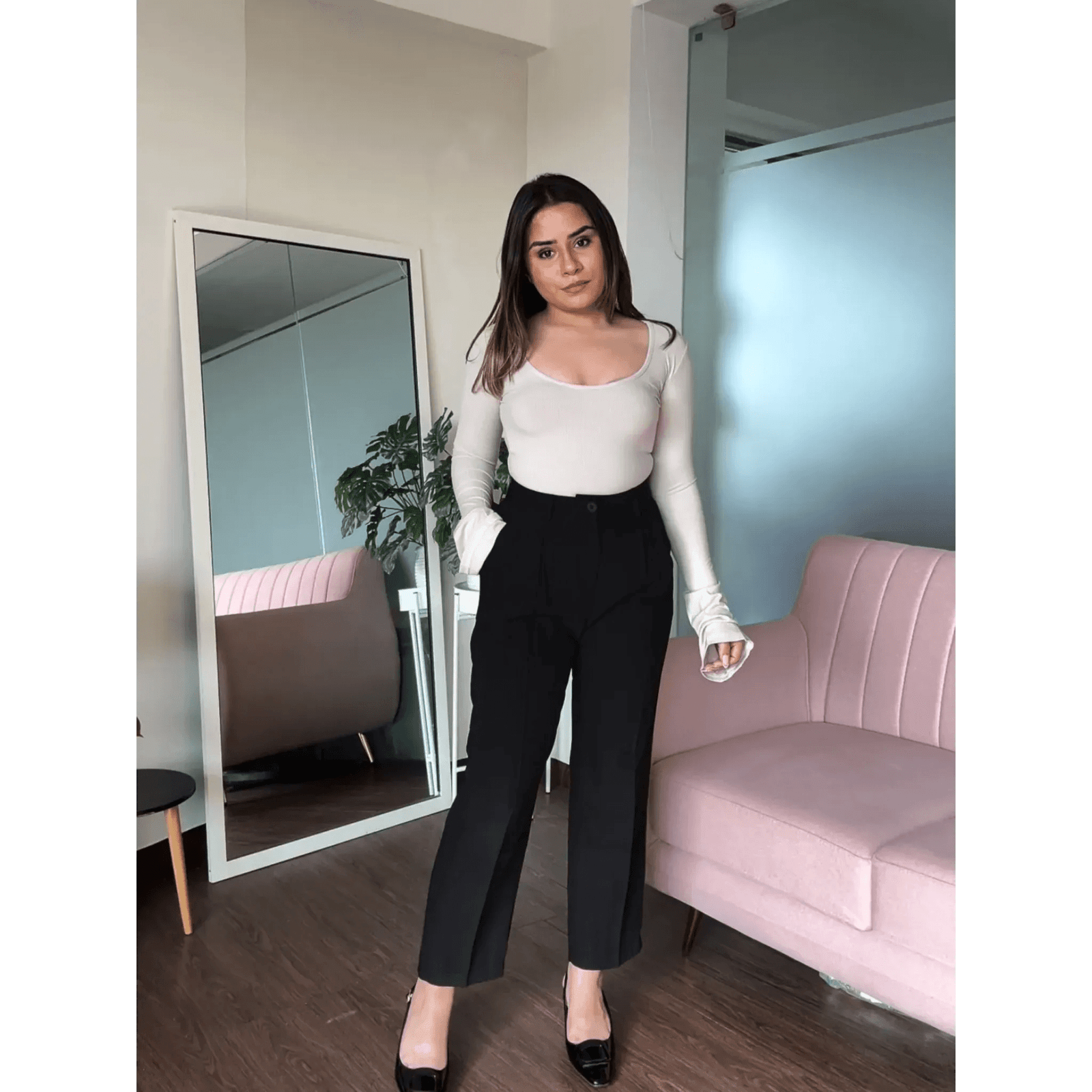 High-Waisted Cigarette Fit Pant