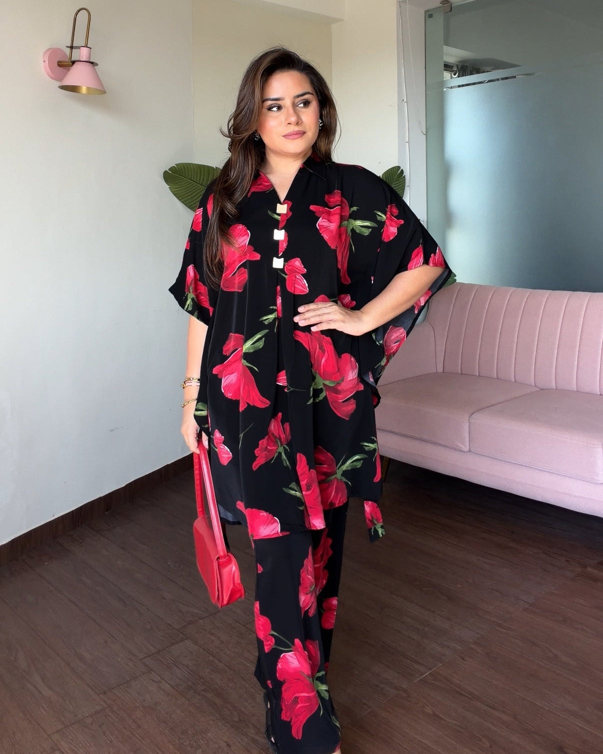 Printed Hibiscus Co-ord Set