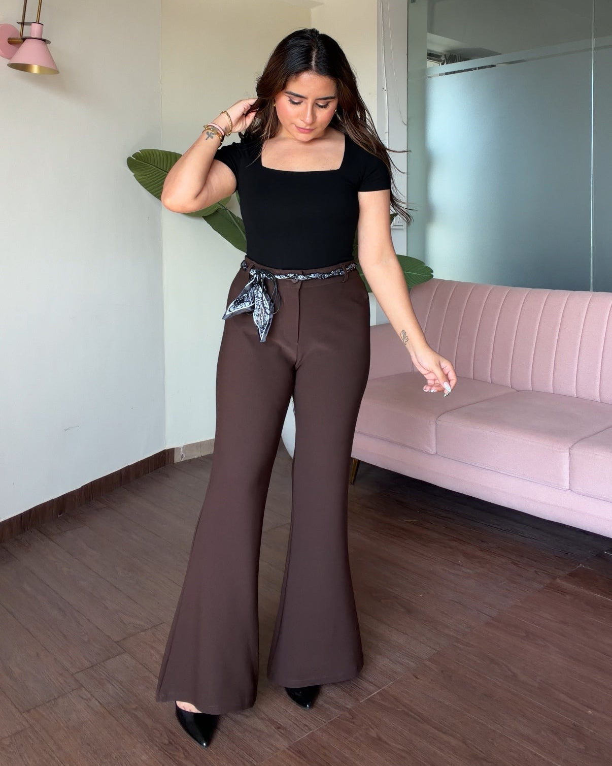 Stretchy Fit And Flared Pants