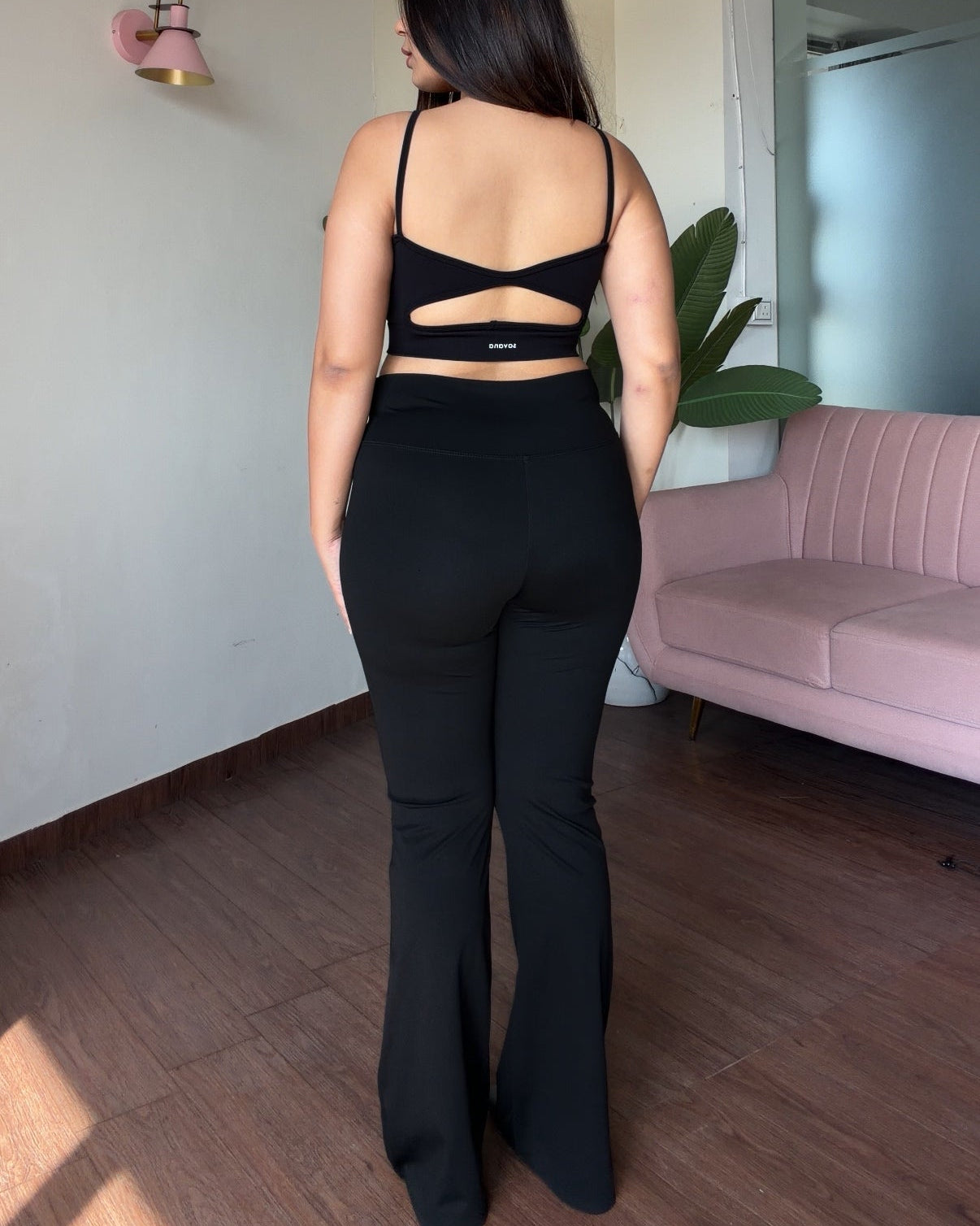 Solid Black Flared Leggings