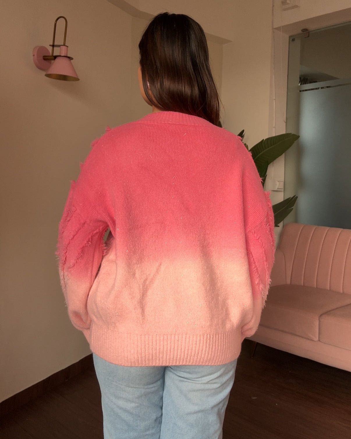 Ombre Sparkle Knitted Sweater Top