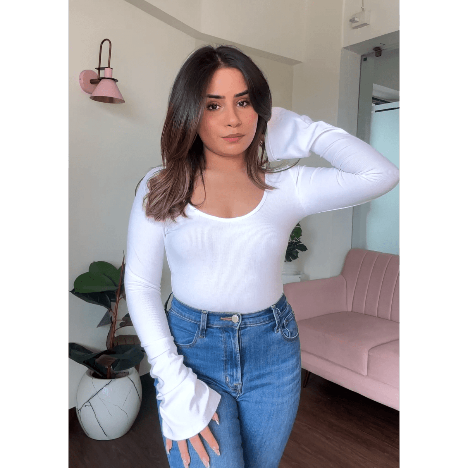 Bell Sleeves Ribbed Bodysuit