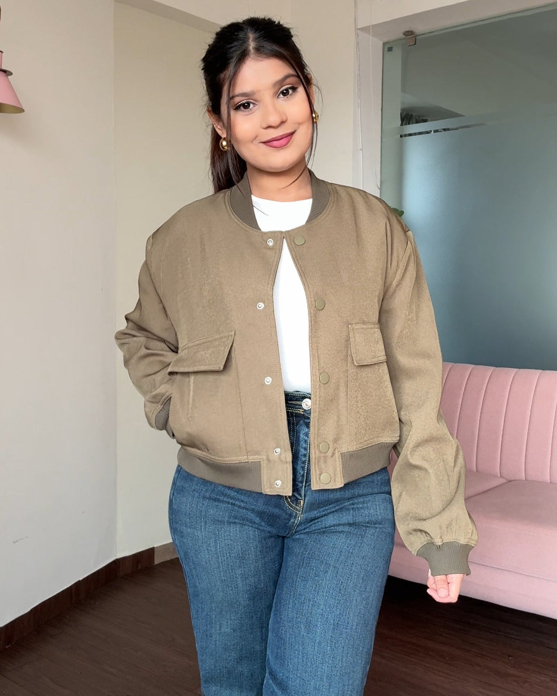 Premium Relaxed Fit Cargo Bomber Jacket