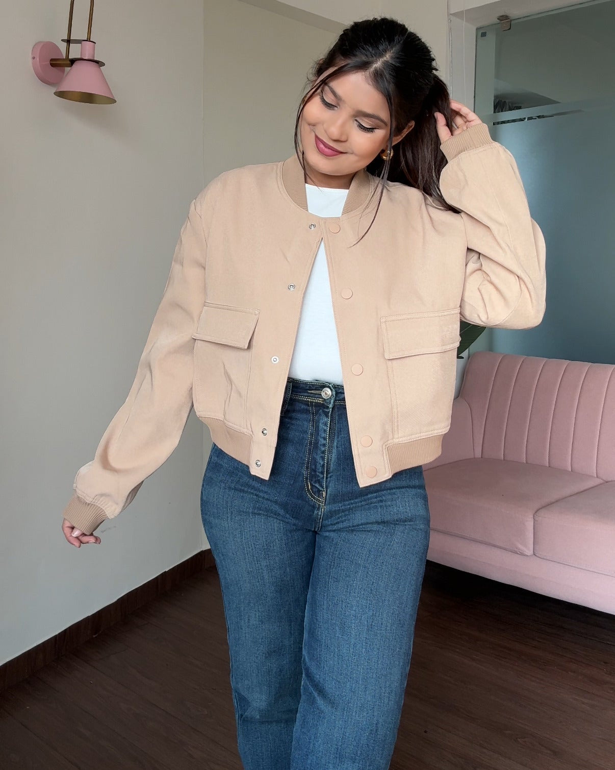 Premium Relaxed Fit Cargo Bomber Jacket