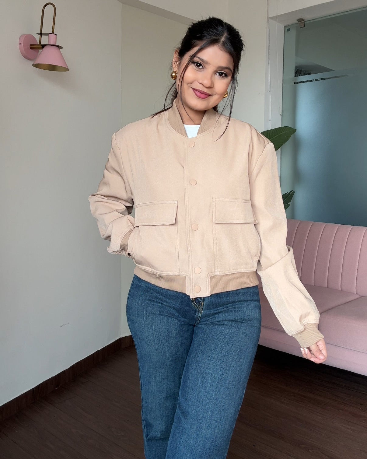 Premium Relaxed Fit Cargo Bomber Jacket