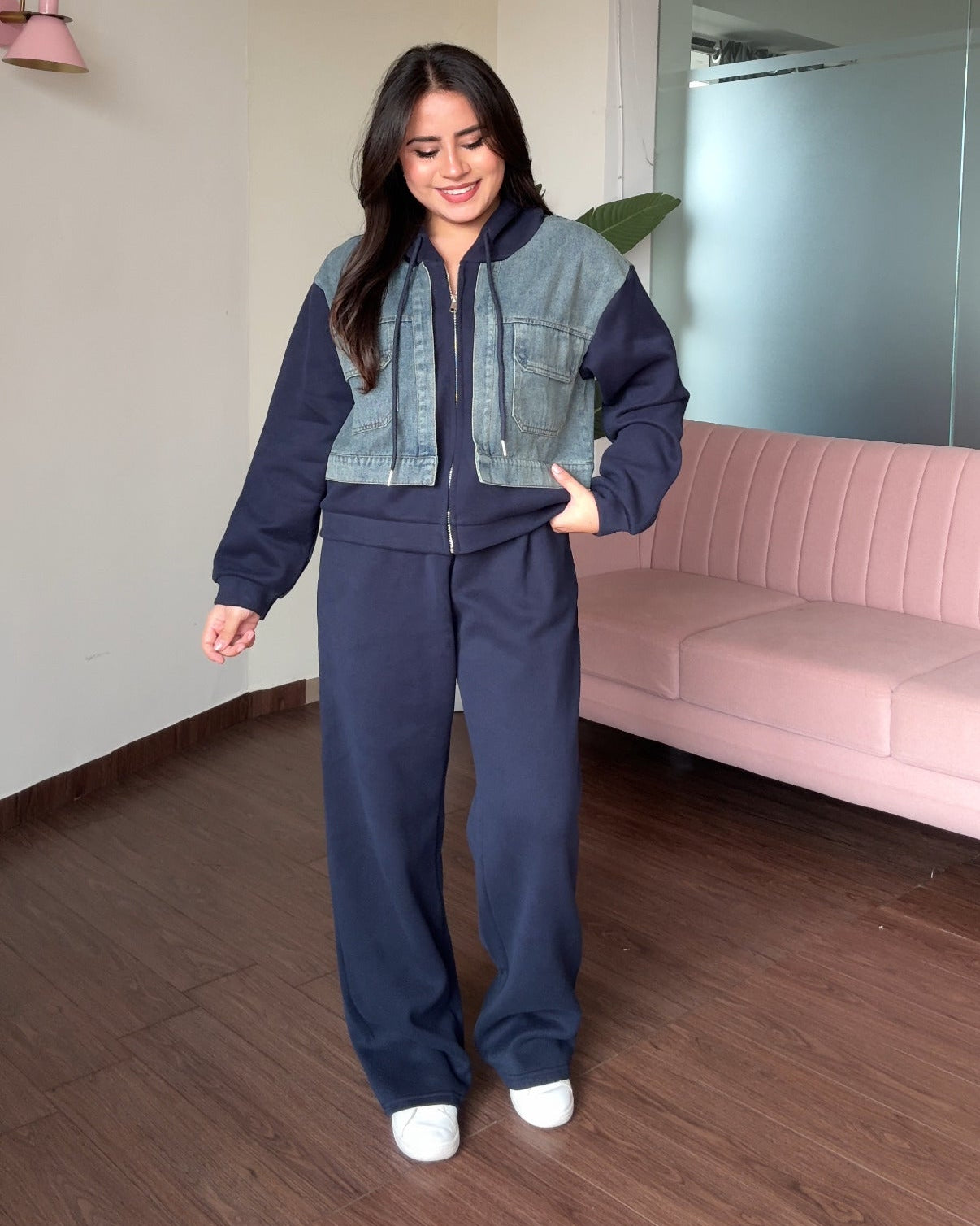 Denim Zip-Up Co-ord Set