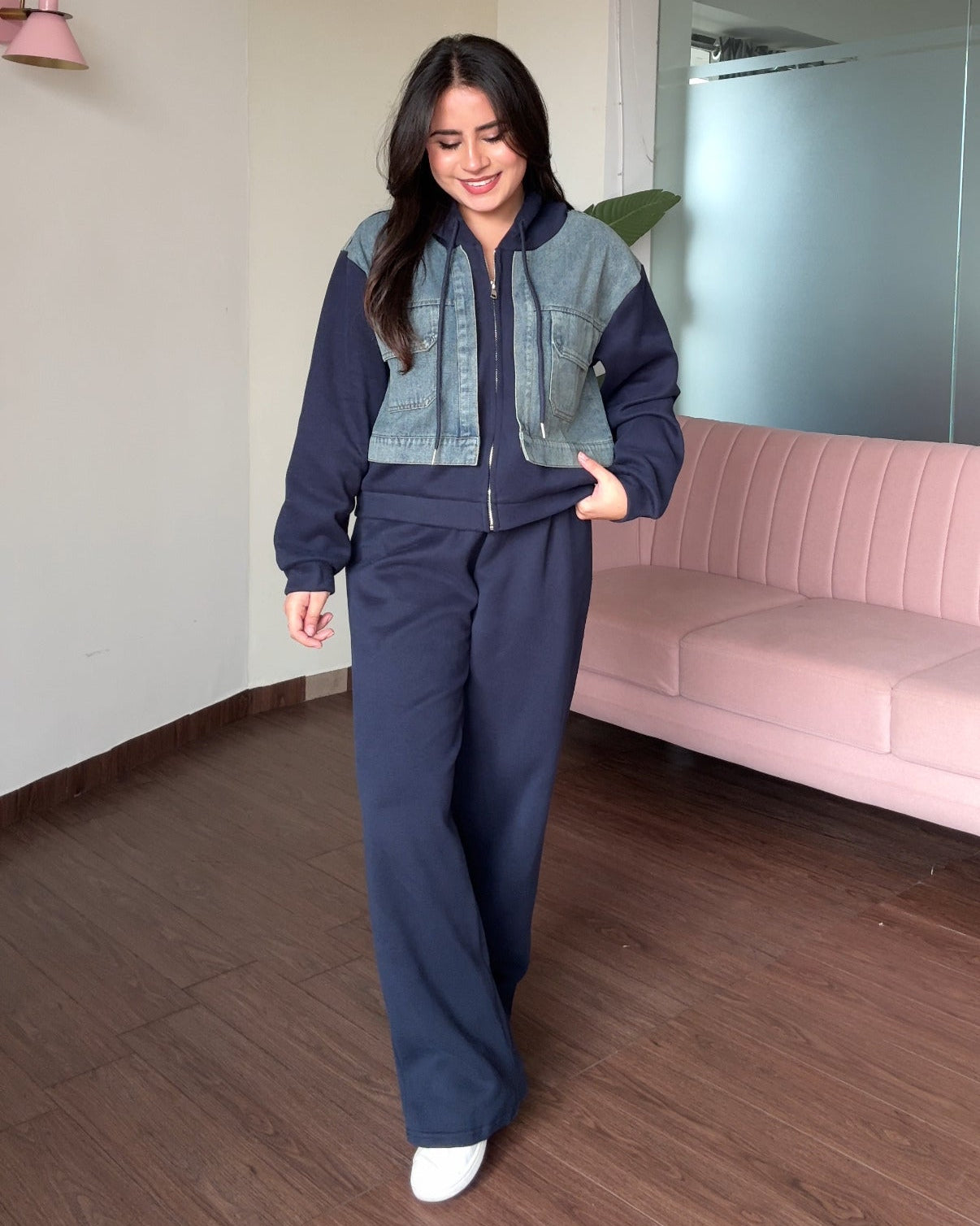 Denim Zip-Up Co-ord Set