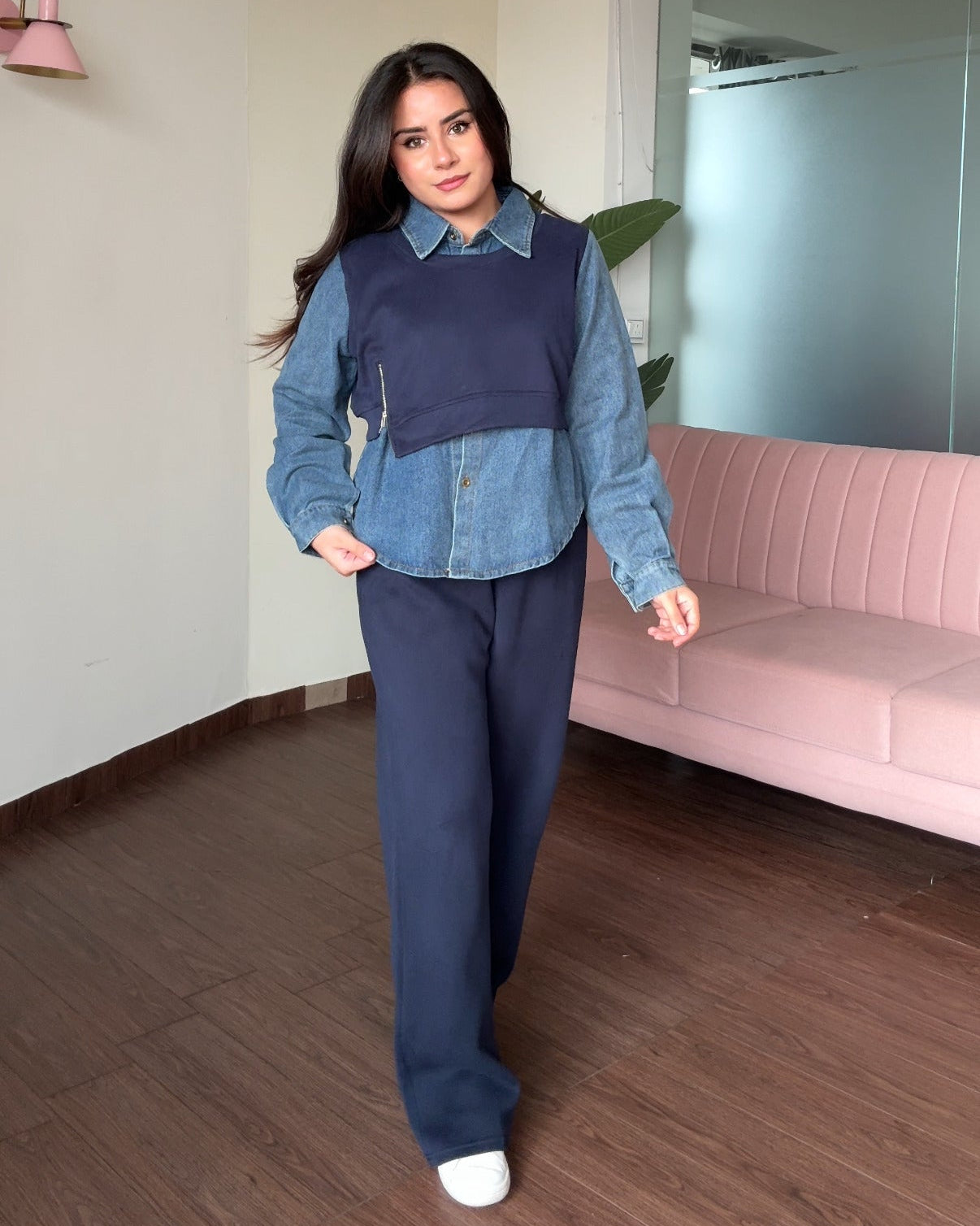 Vest Detailing Denim Co-ord Set