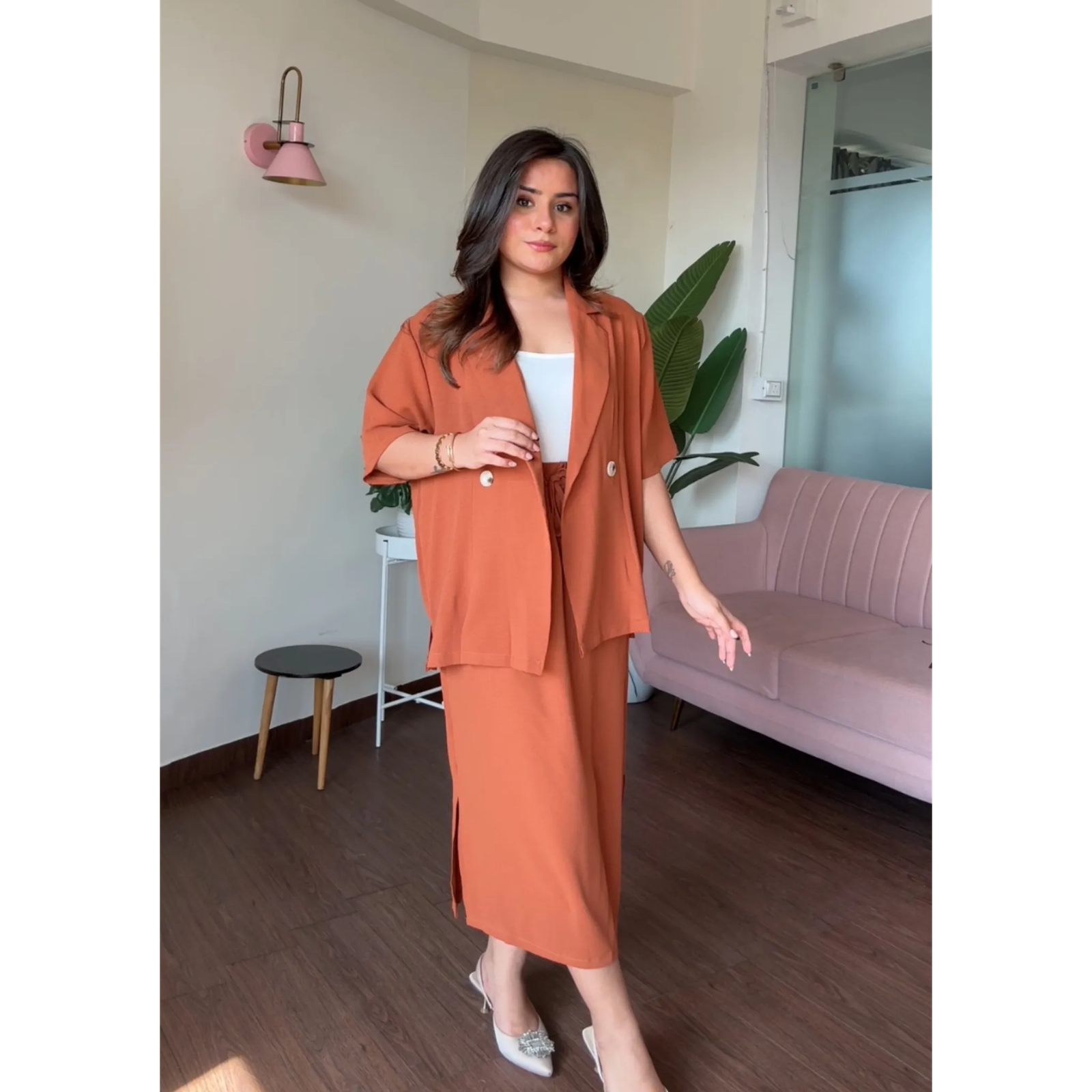 3 Piece Midi Skirt And Jacket Set