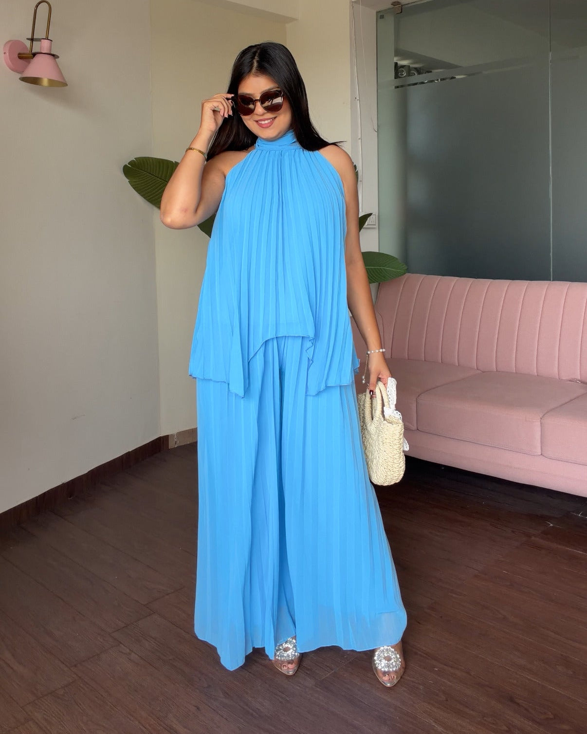 Pleated Flowy Summer Co-ord Set