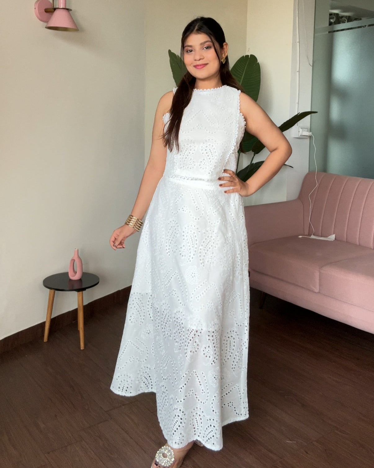 Cut Work Skirt And Top Co-ord Set