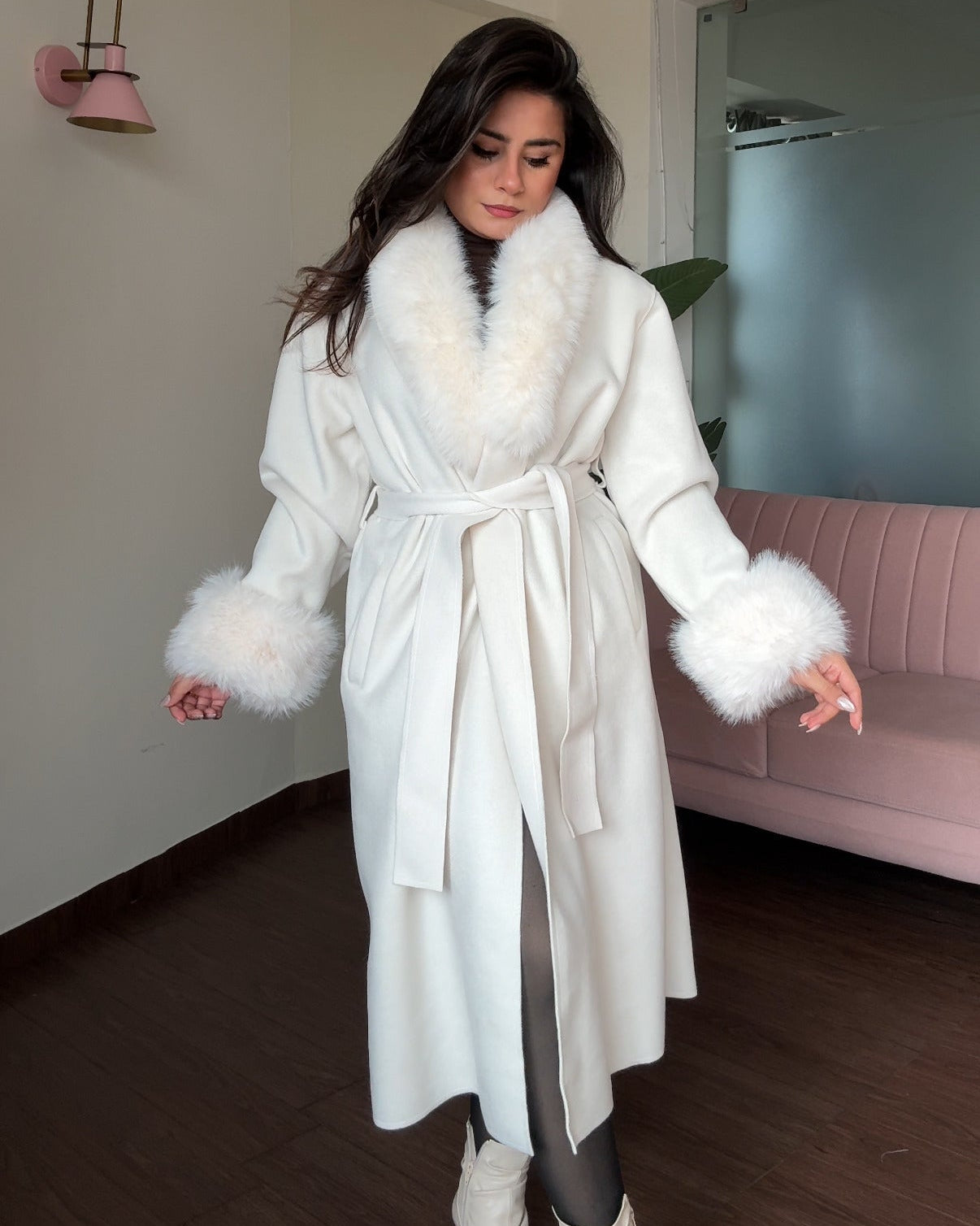 Fur Detailing Woollen Coat