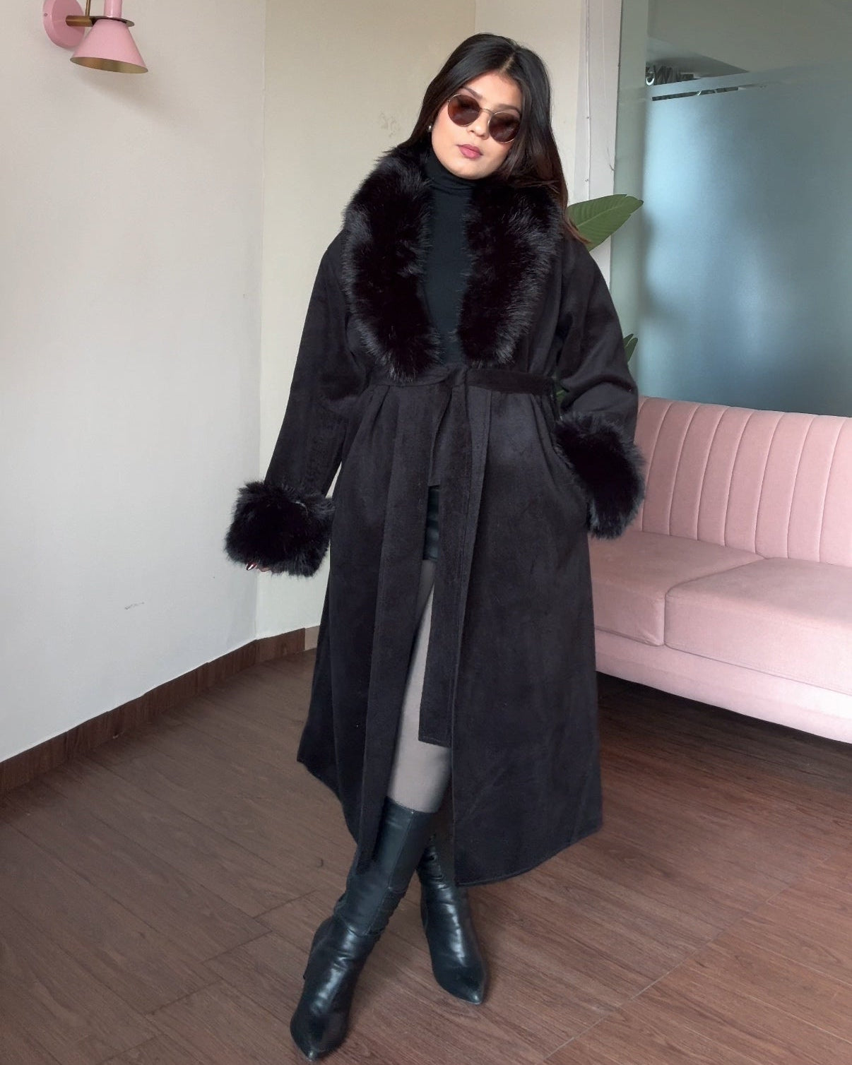 Fur Detailing Woollen Coat