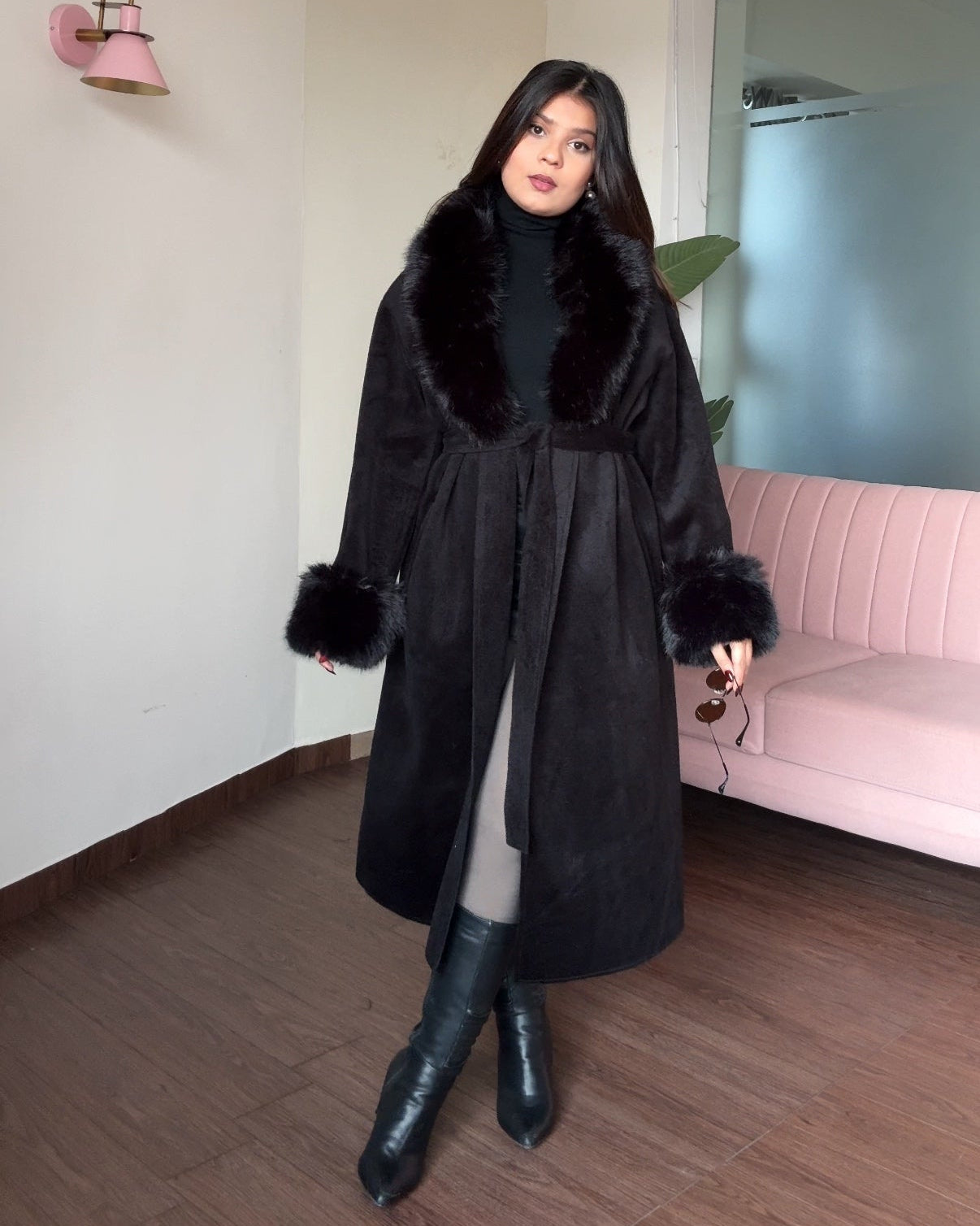 Fur Detailing Woollen Coat