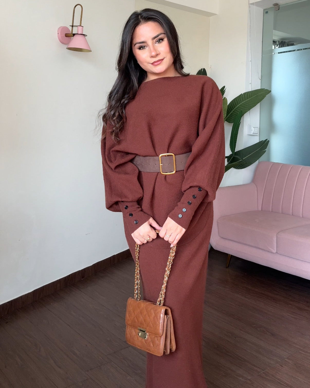 3 Piece Baggy Knitted Winter Co-ord With Belt