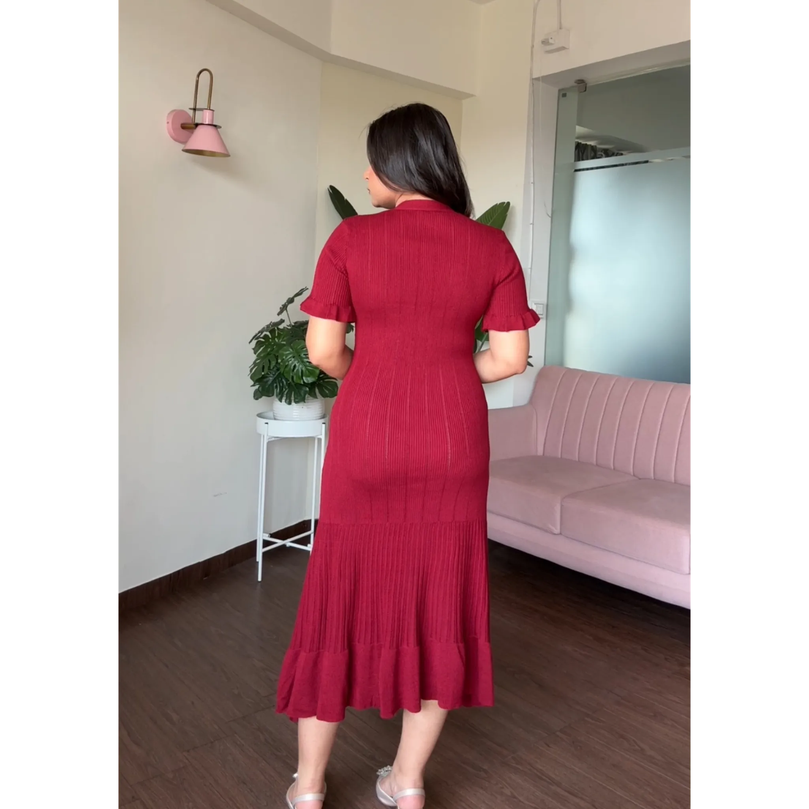 Summer Knit Flared Midi Dress