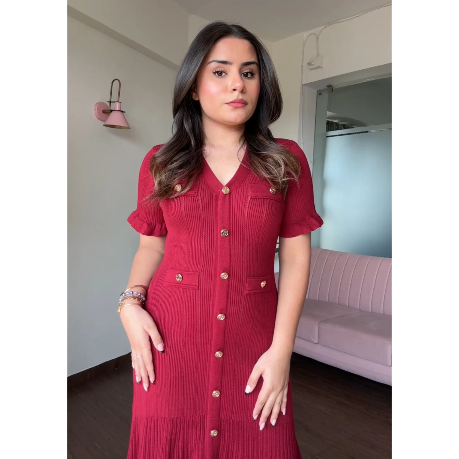 Summer Knit Flared Midi Dress