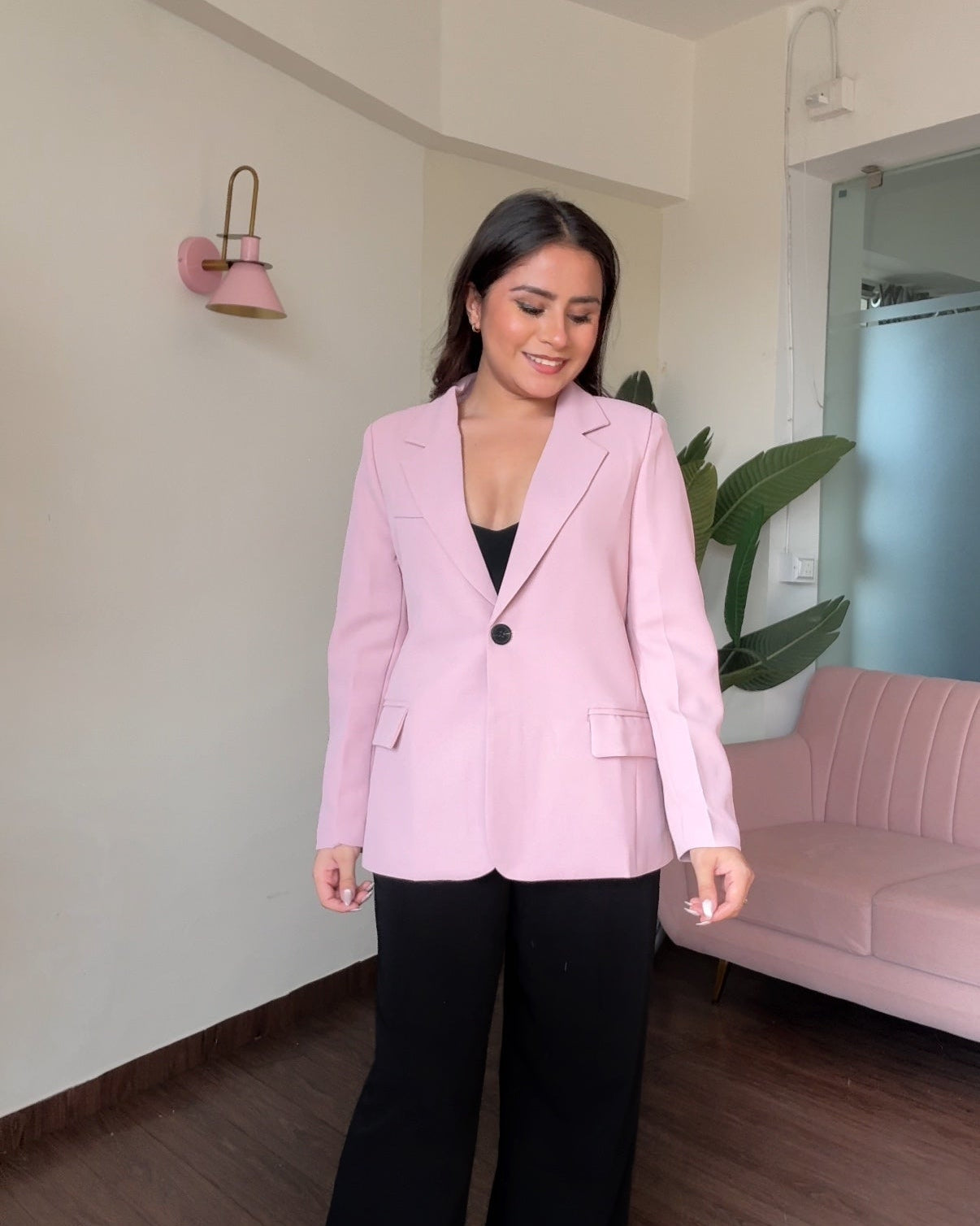 Premium Fitted Blazer With Shoulder Padding