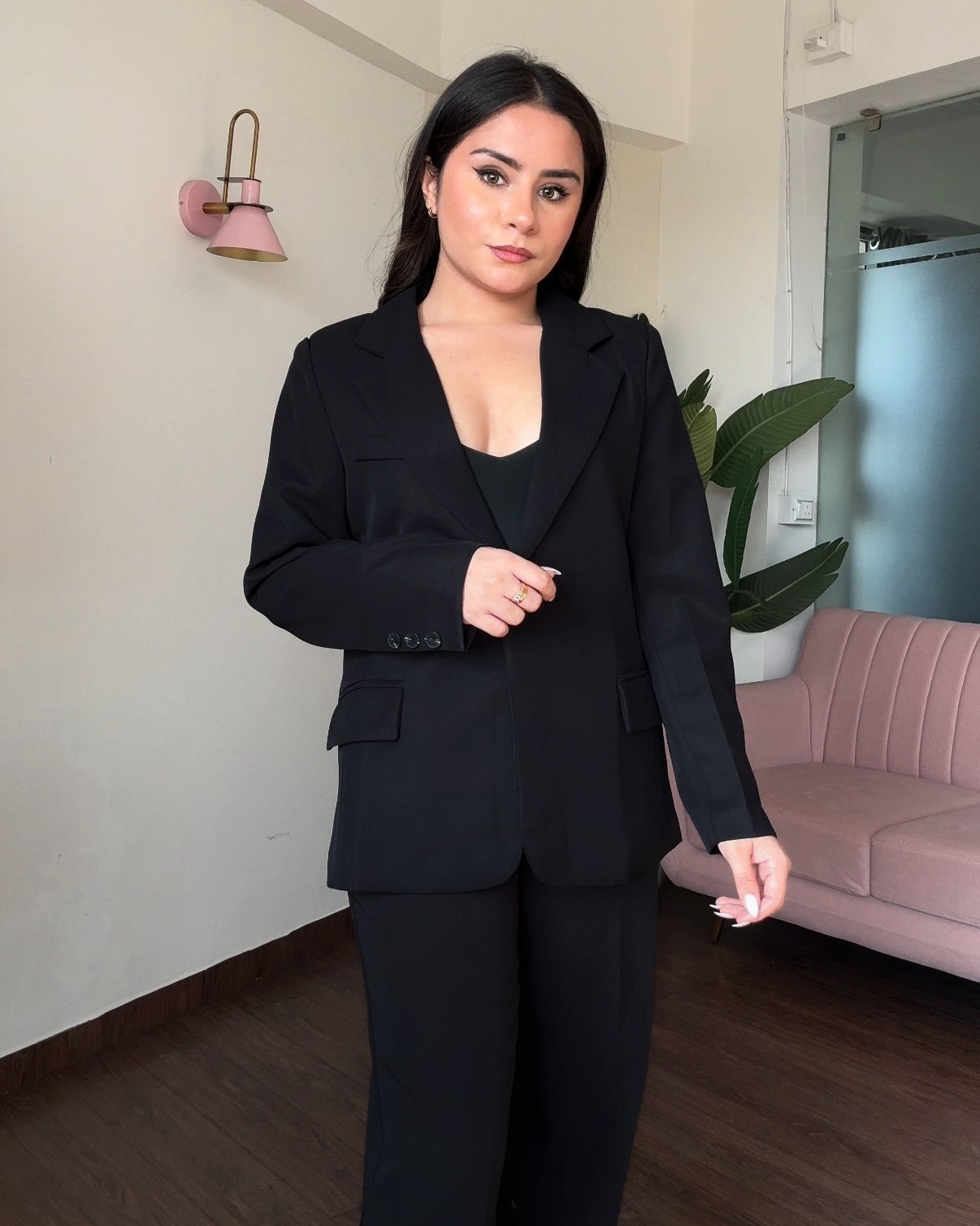 Premium Fitted Blazer With Shoulder Padding