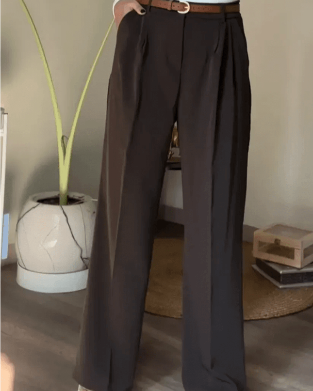 High Waisted Tailored Wide Leg Pants