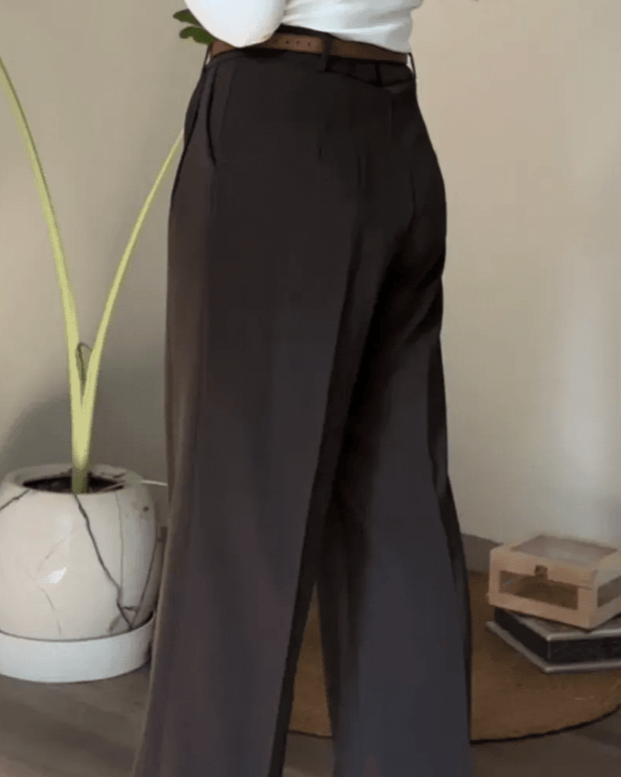 High Waisted Tailored Wide Leg Pants