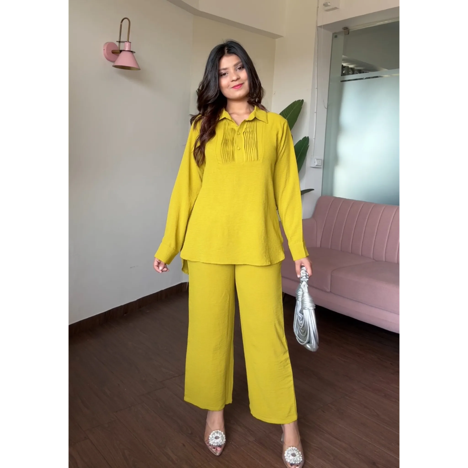 Solid Work Wear Plain Summer Co-ord Set