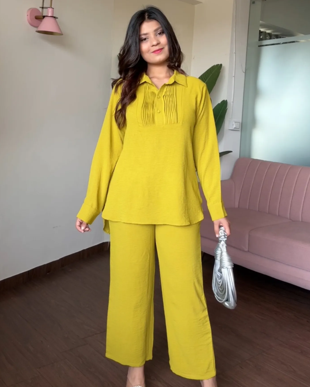 Solid Work Wear Plain Summer Co-ord Set