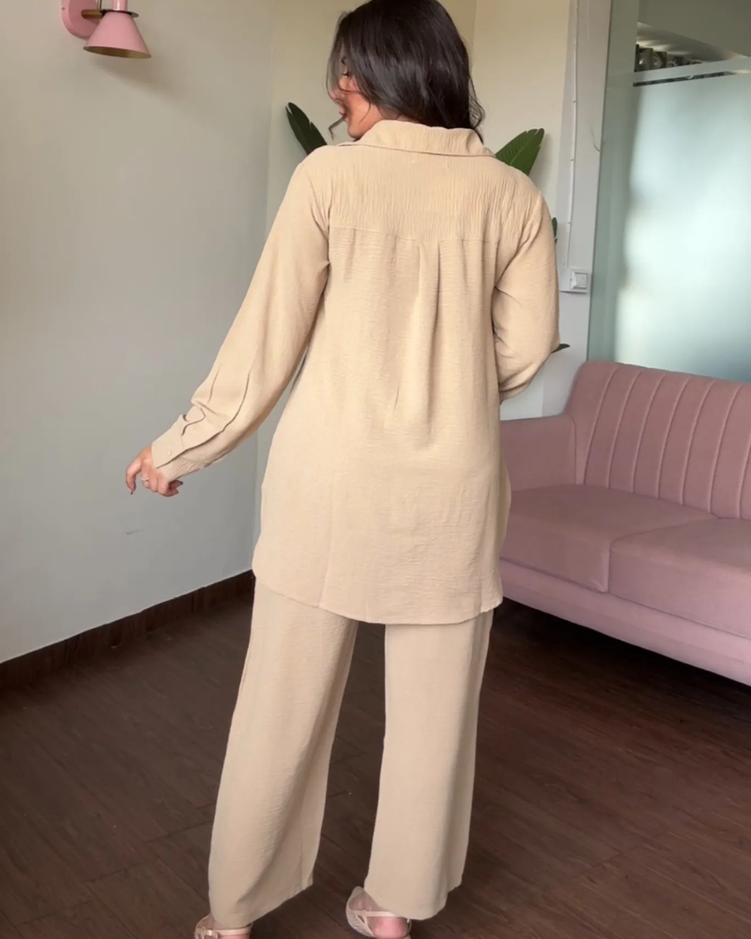 Solid Work Wear Plain Summer Co-ord Set