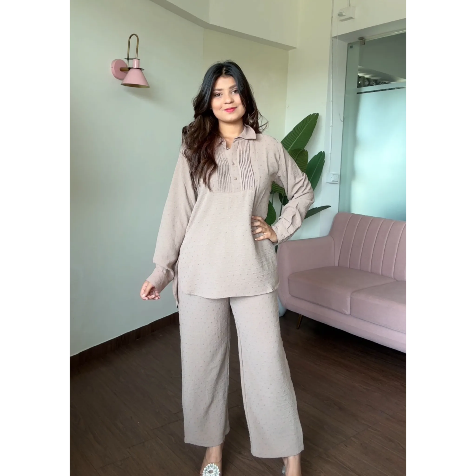 Solid Work Wear Plain Summer Co-ord Set