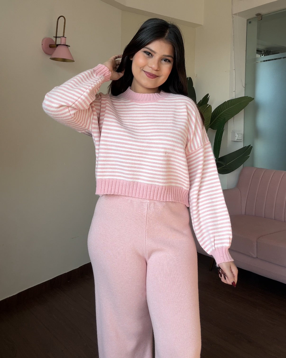 Stripped Baggy Cropped Sweater