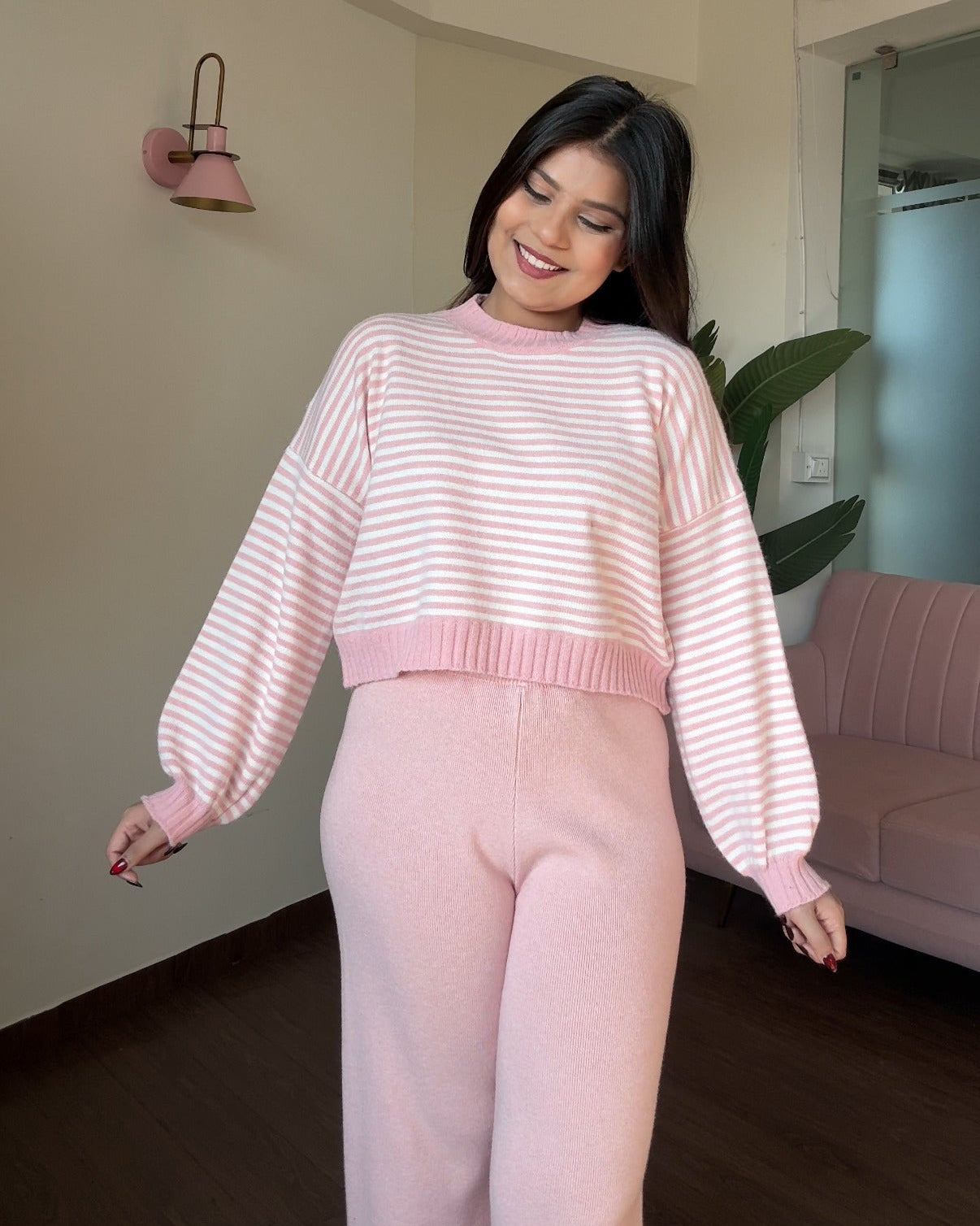 Stripped Baggy Cropped Sweater