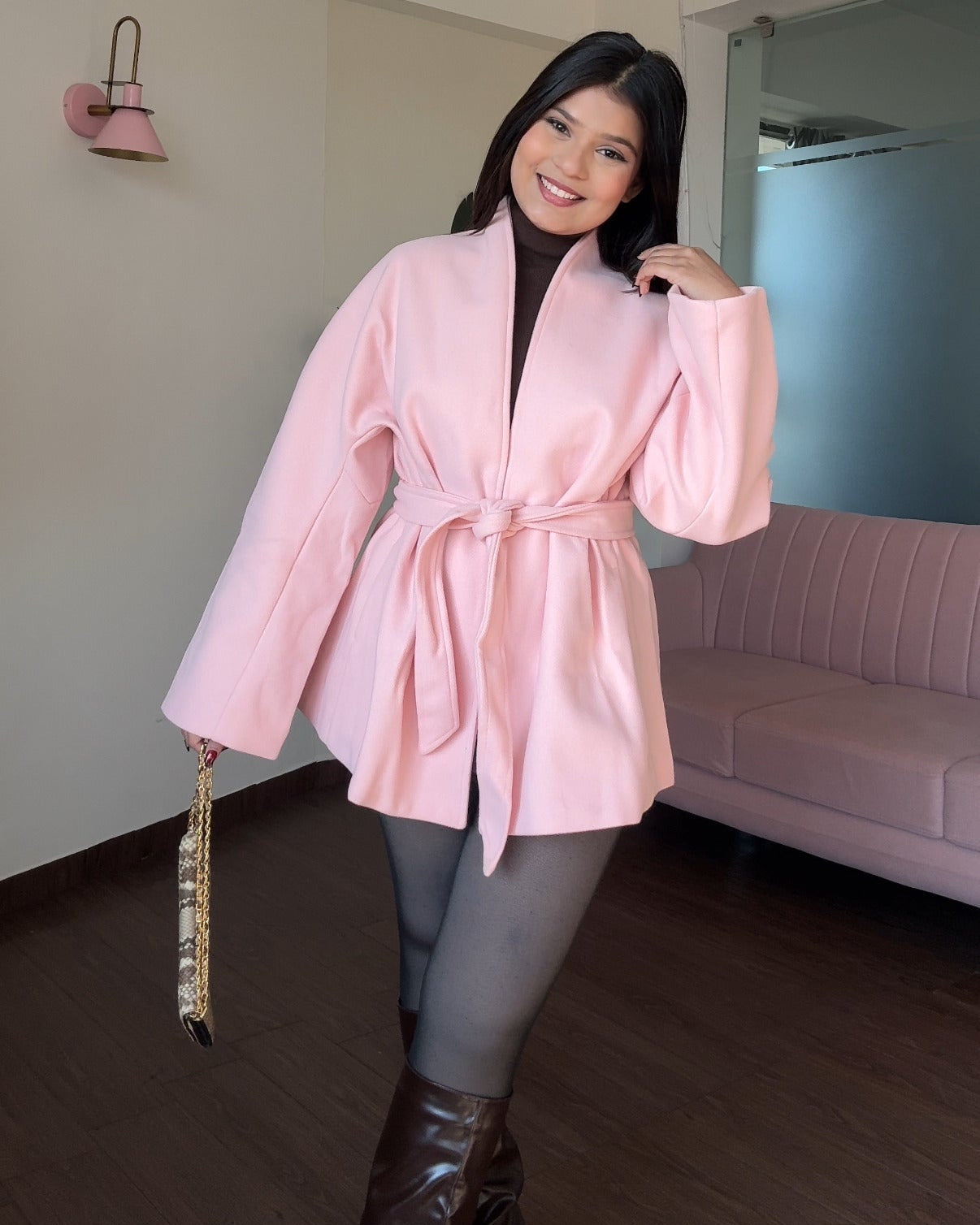 Blush Pink Classic Trench Coat