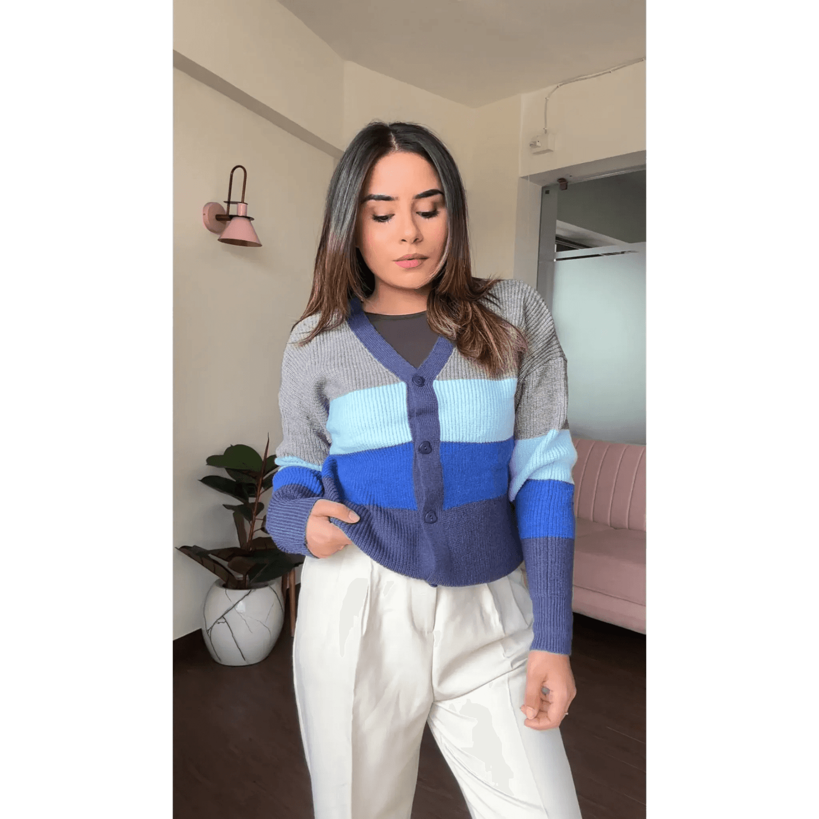 Shaded Knitted Cardigan