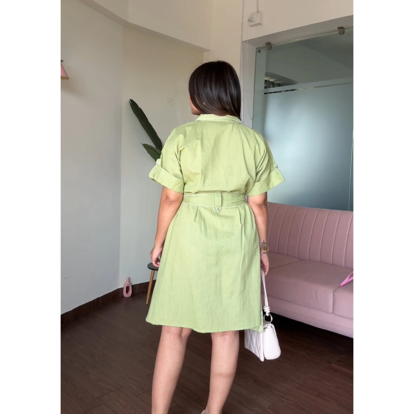 Embroidered Cotton Dress With Collar