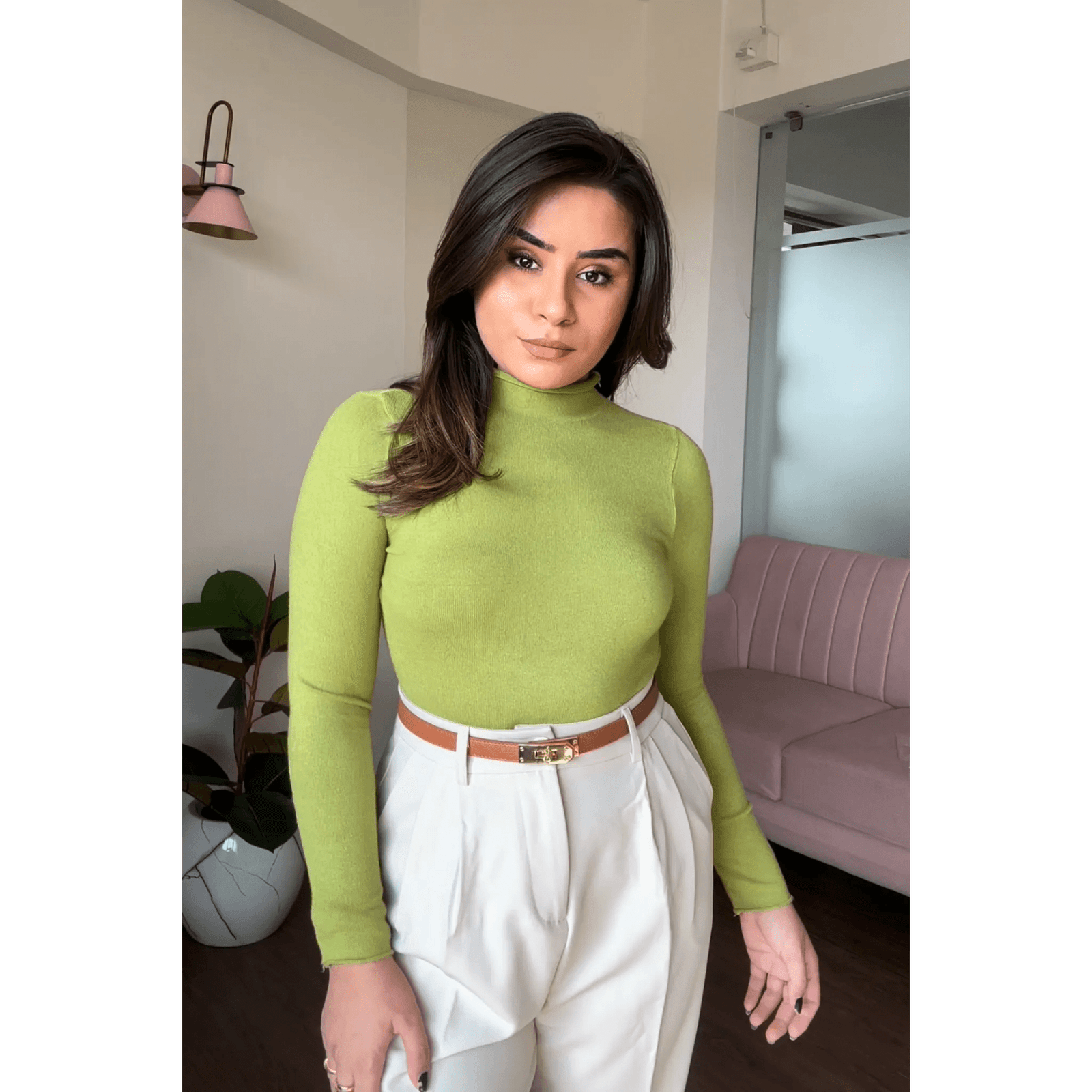 High Neck Bodycon Top