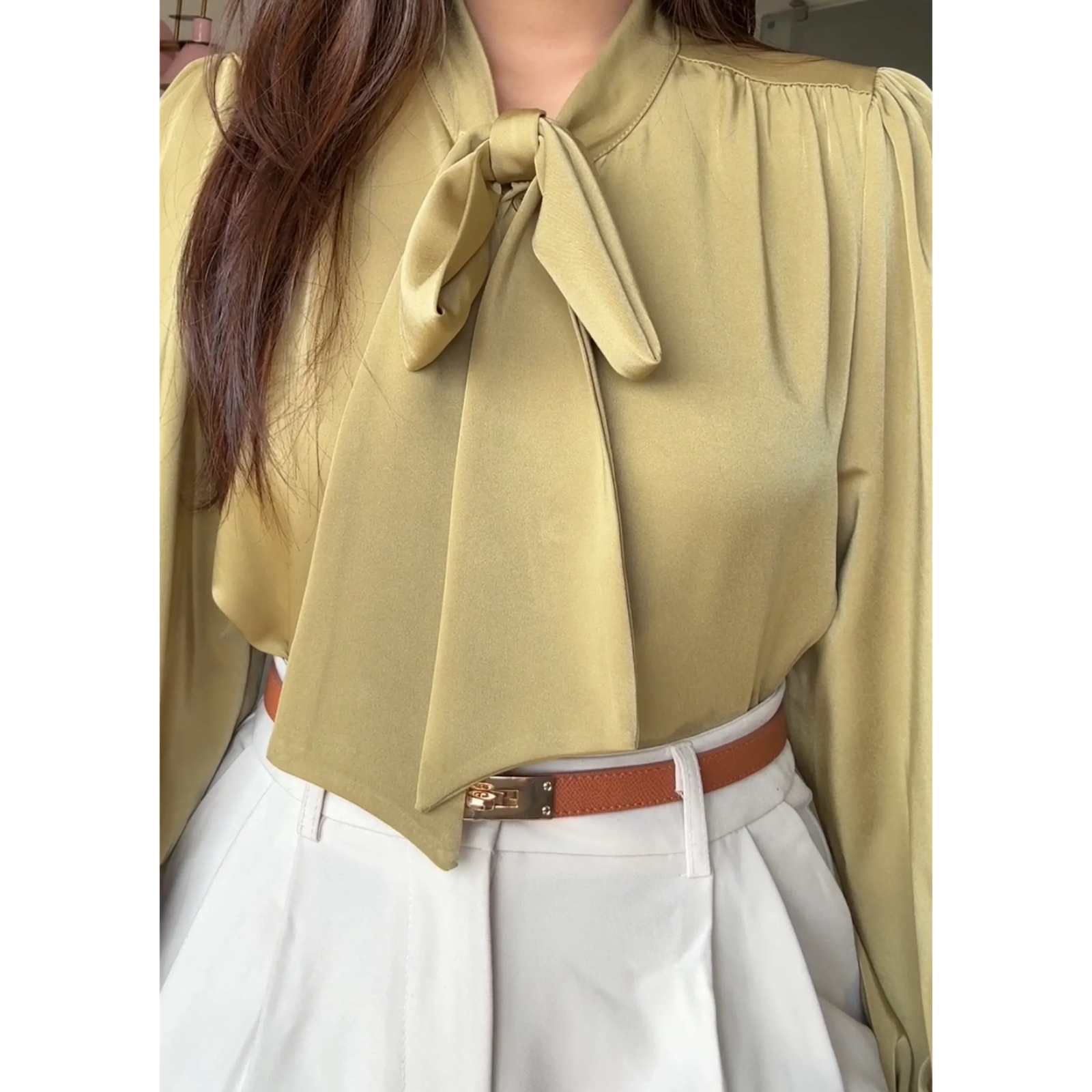 Premium Satin Formal Tie Up Top