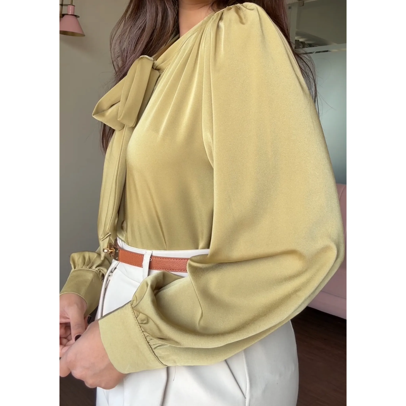 Premium Satin Formal Tie Up Top