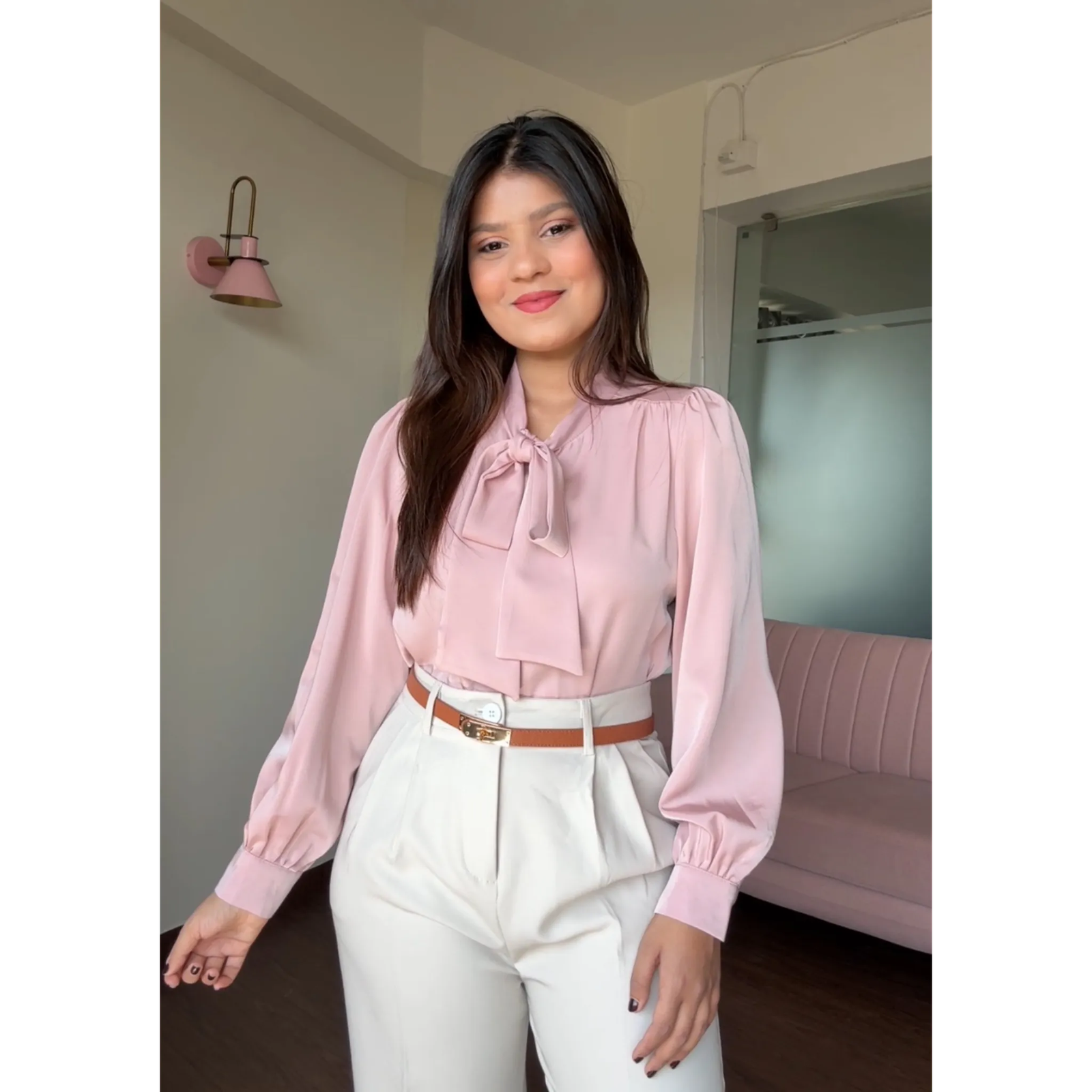 Premium Satin Formal Tie Up Top