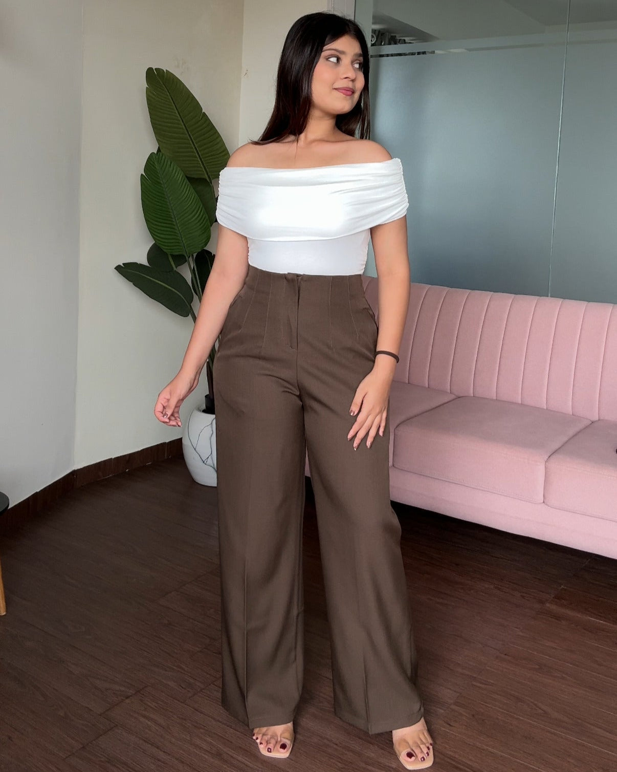 High Waisted Wide Leg Trousers