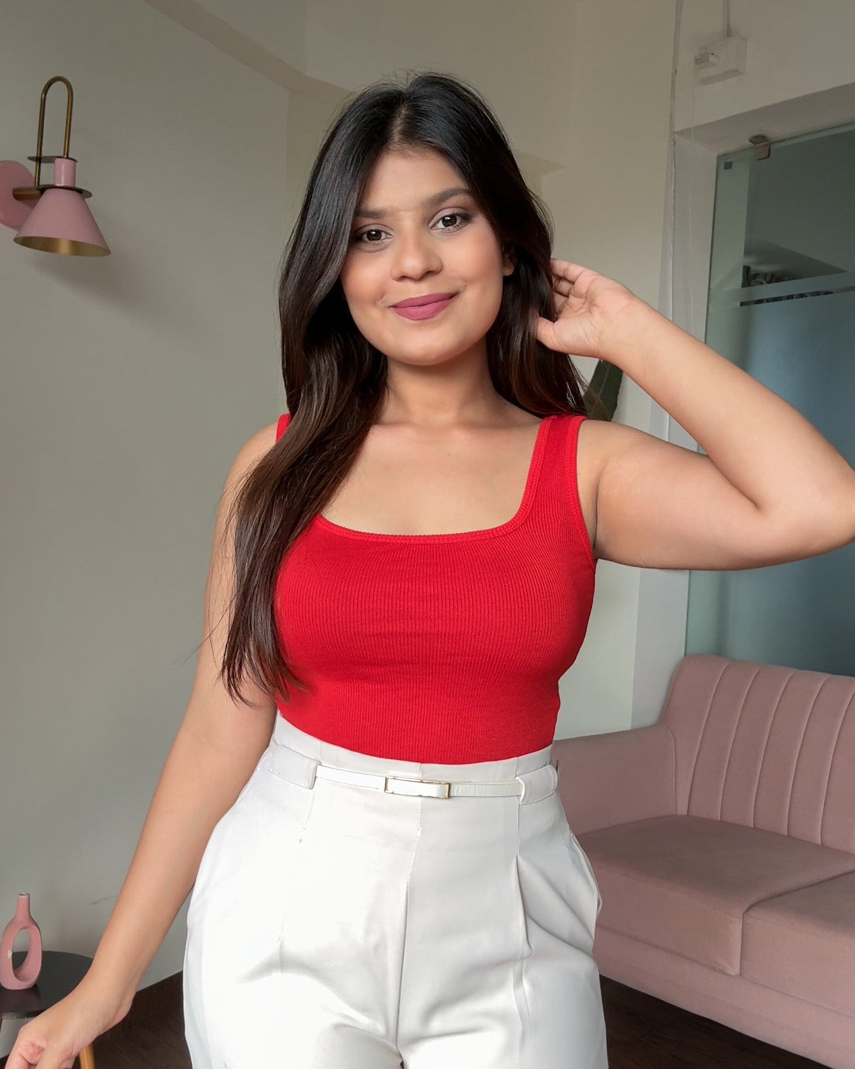 Solid Square Neck Cami Top