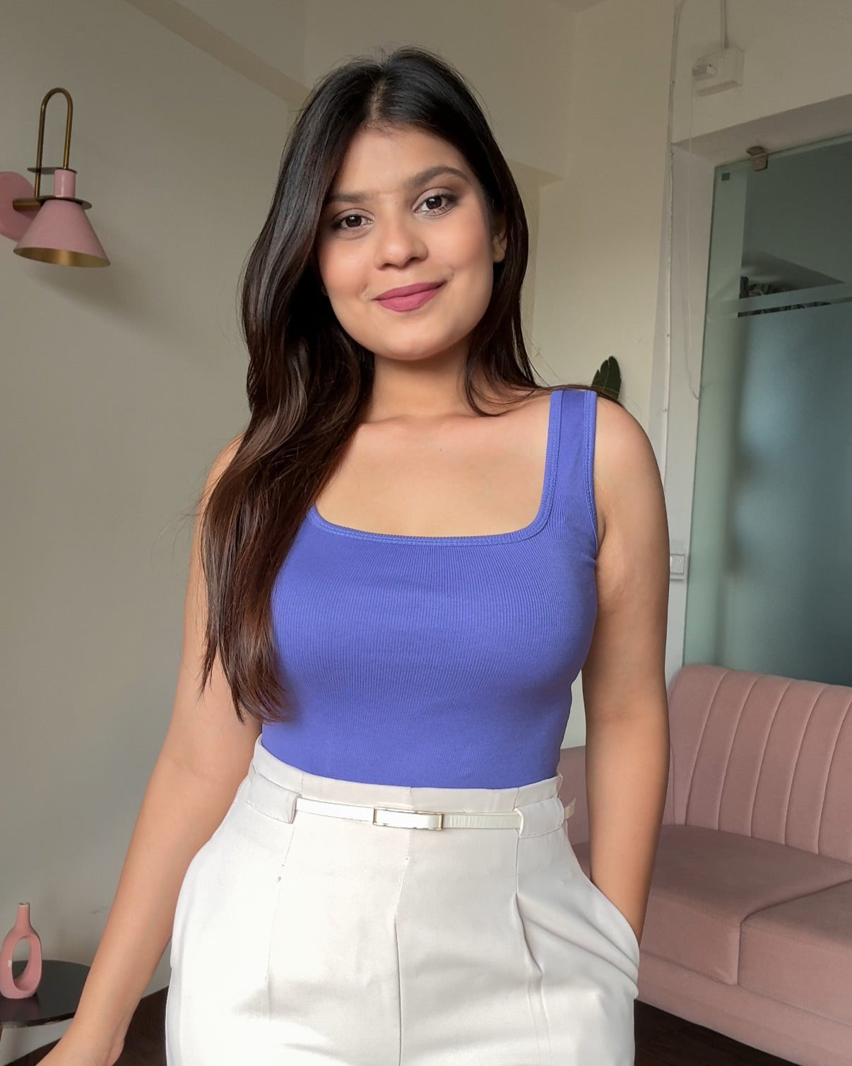 Solid Square Neck Cami Top