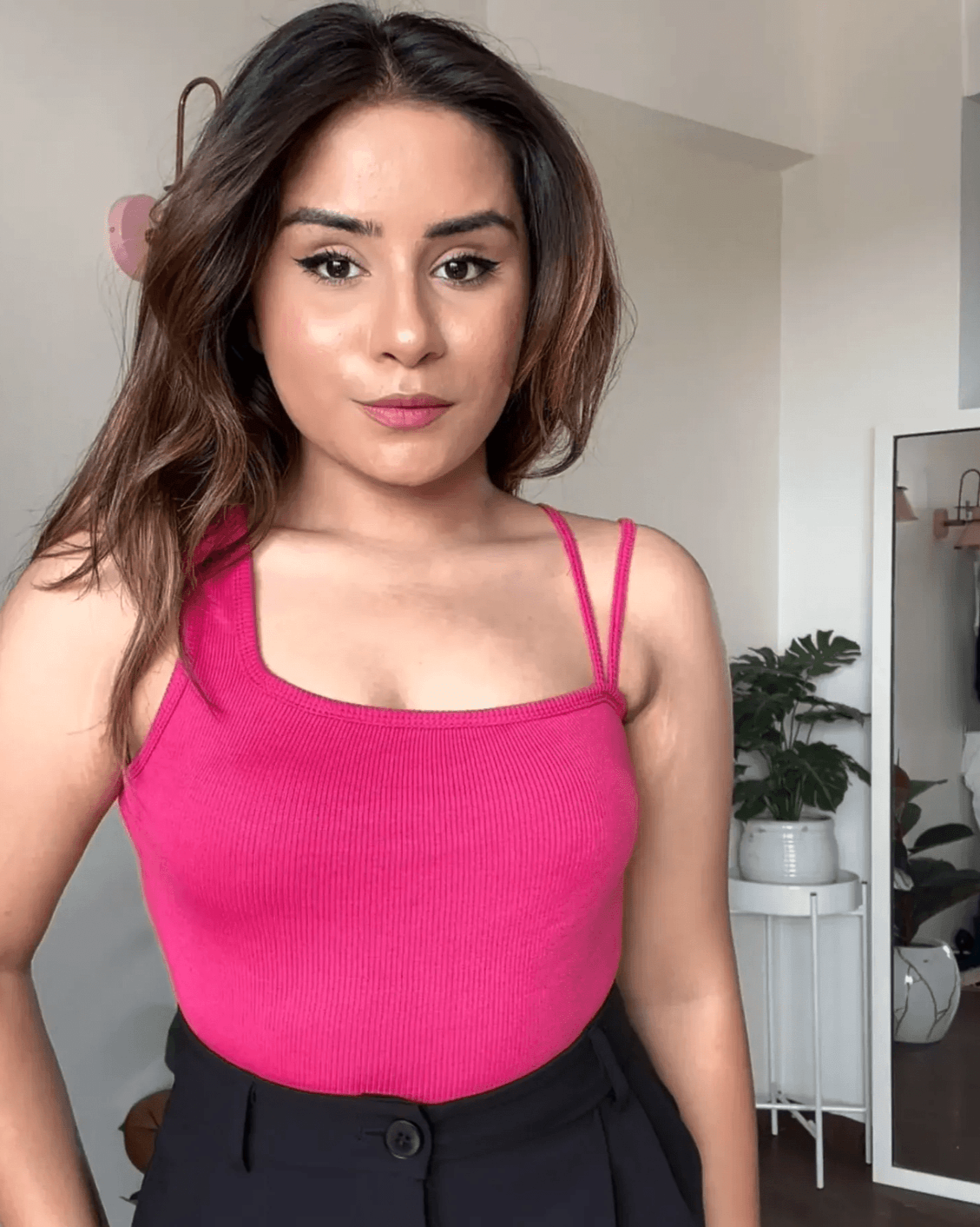 Asymmetrical Neck Crop Top